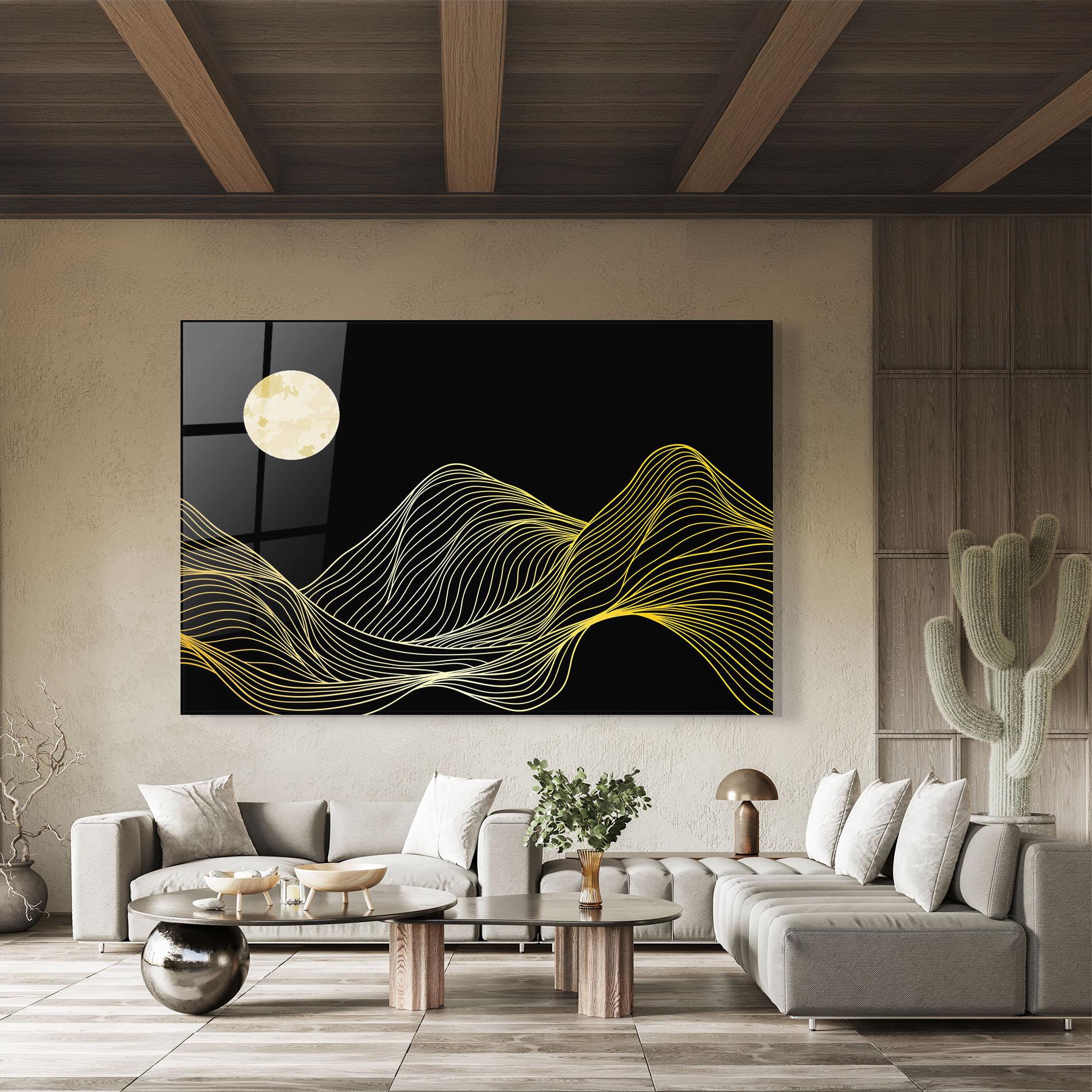 Obraz na Szkle Gold Moon mockup 8