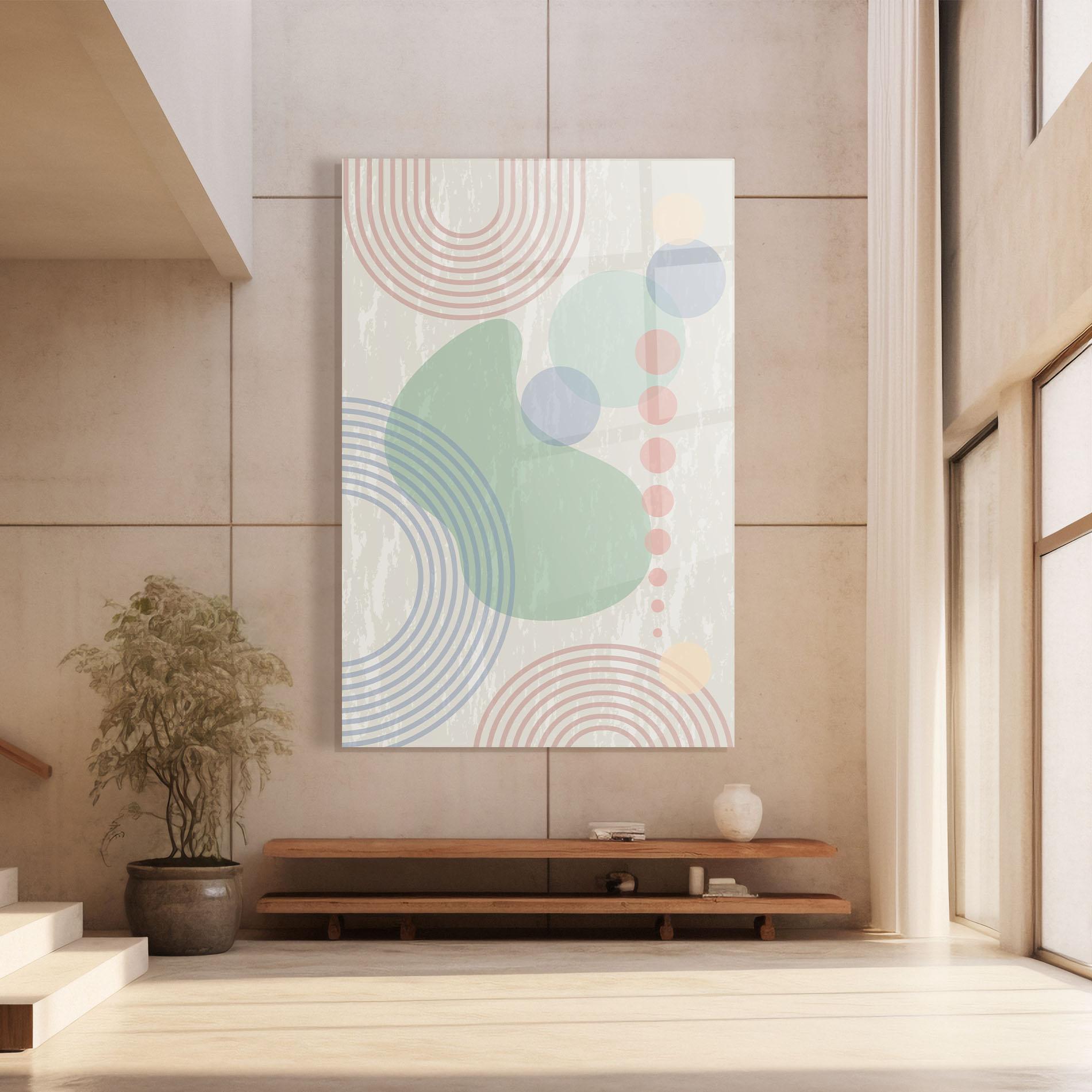 Obraz na Szkle Green Pink Shapes mockup 8