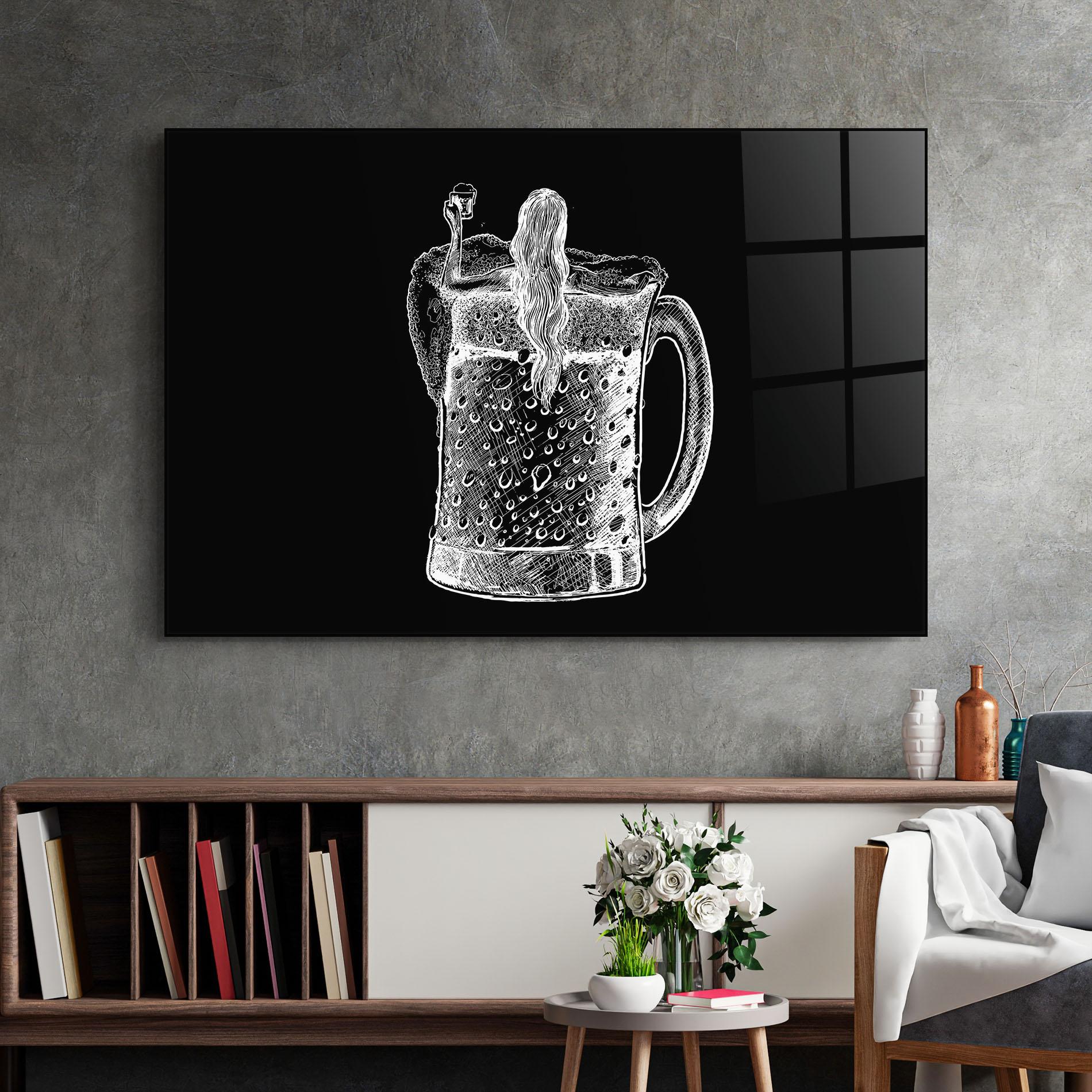 Obraz na Szkle Beer Woman mockup 2