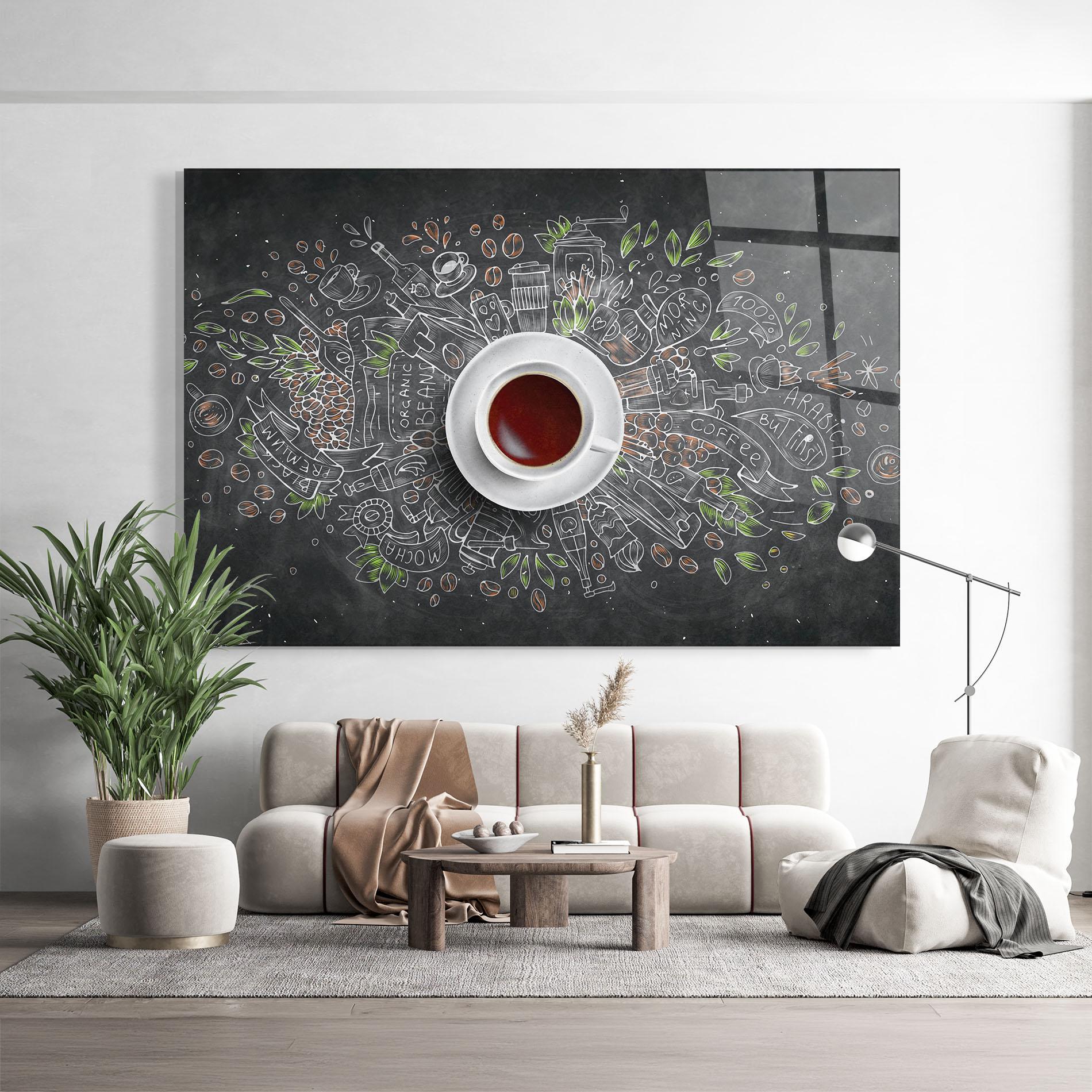 Obraz na Szkle Black Board Coffee mockup 9