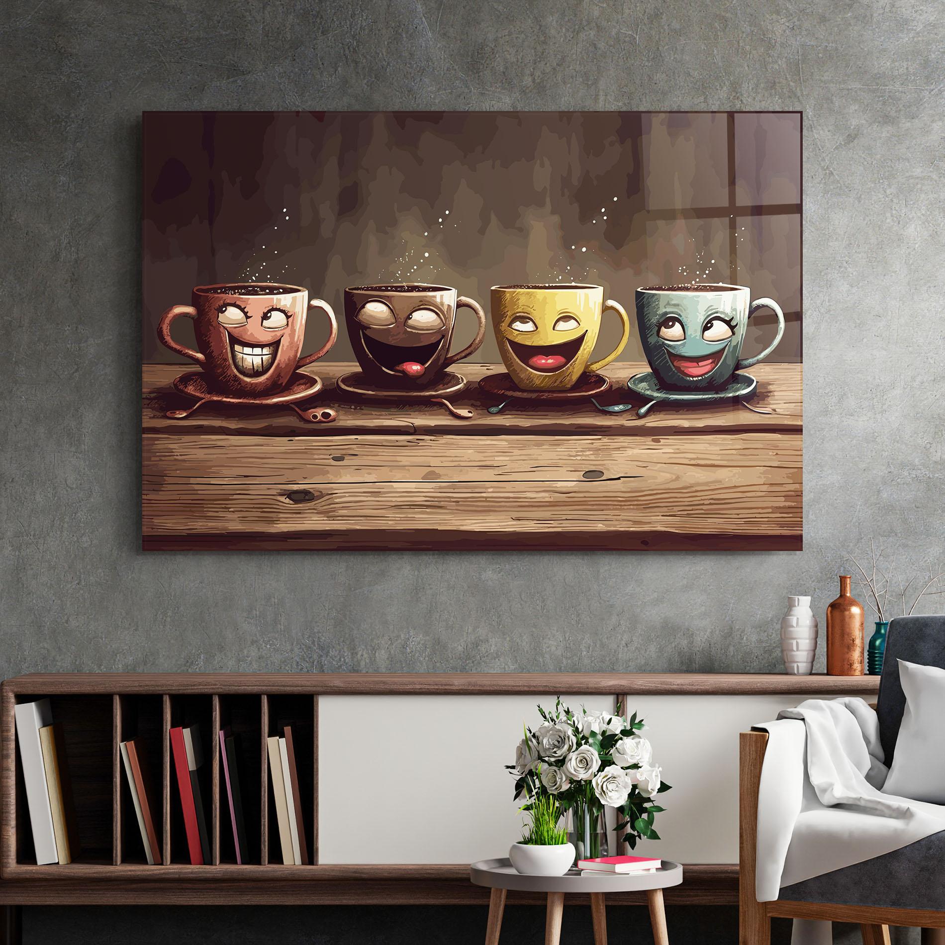 Obraz na Szkle Coffee Faces mockup 2
