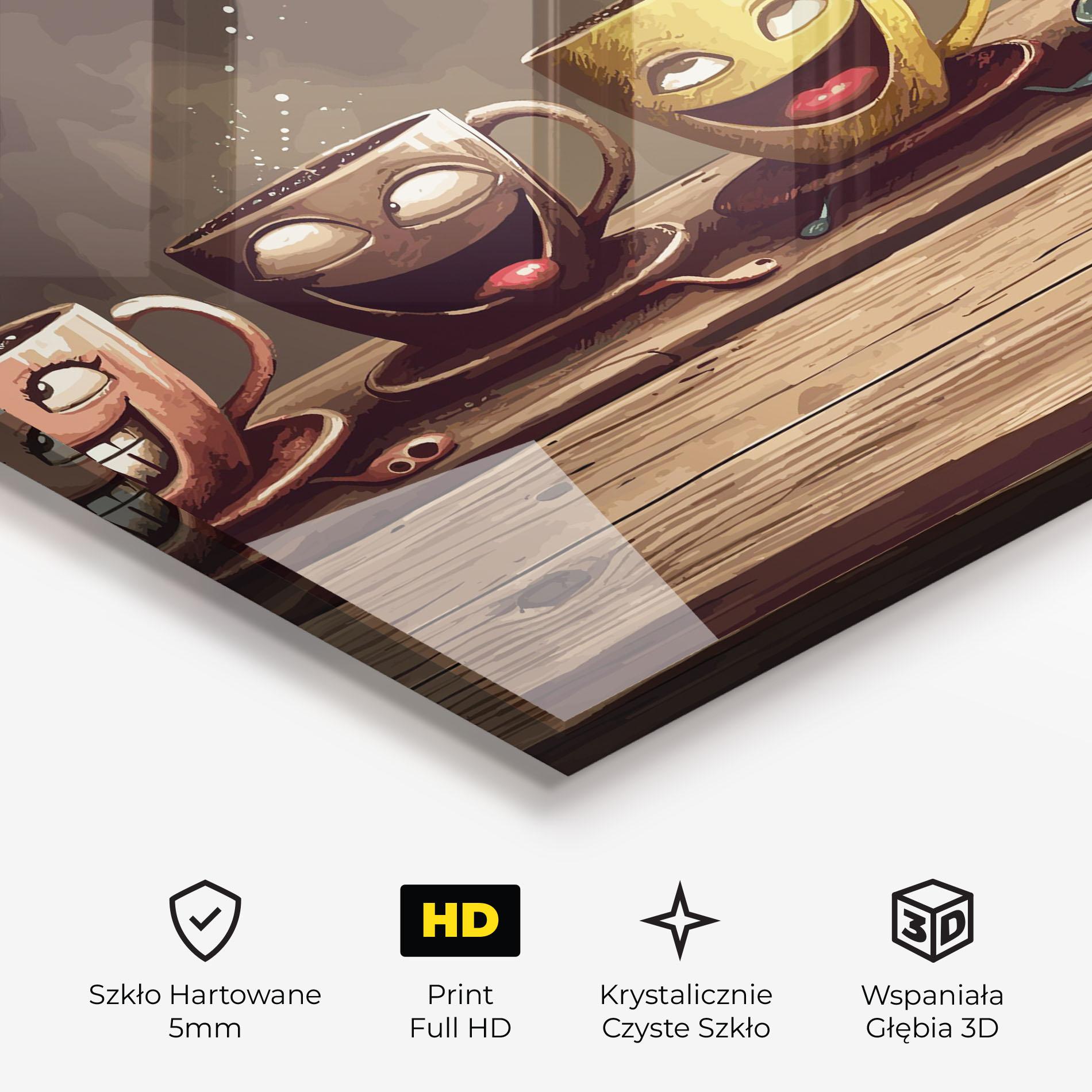 Obraz na Szkle Coffee Faces mockup 3