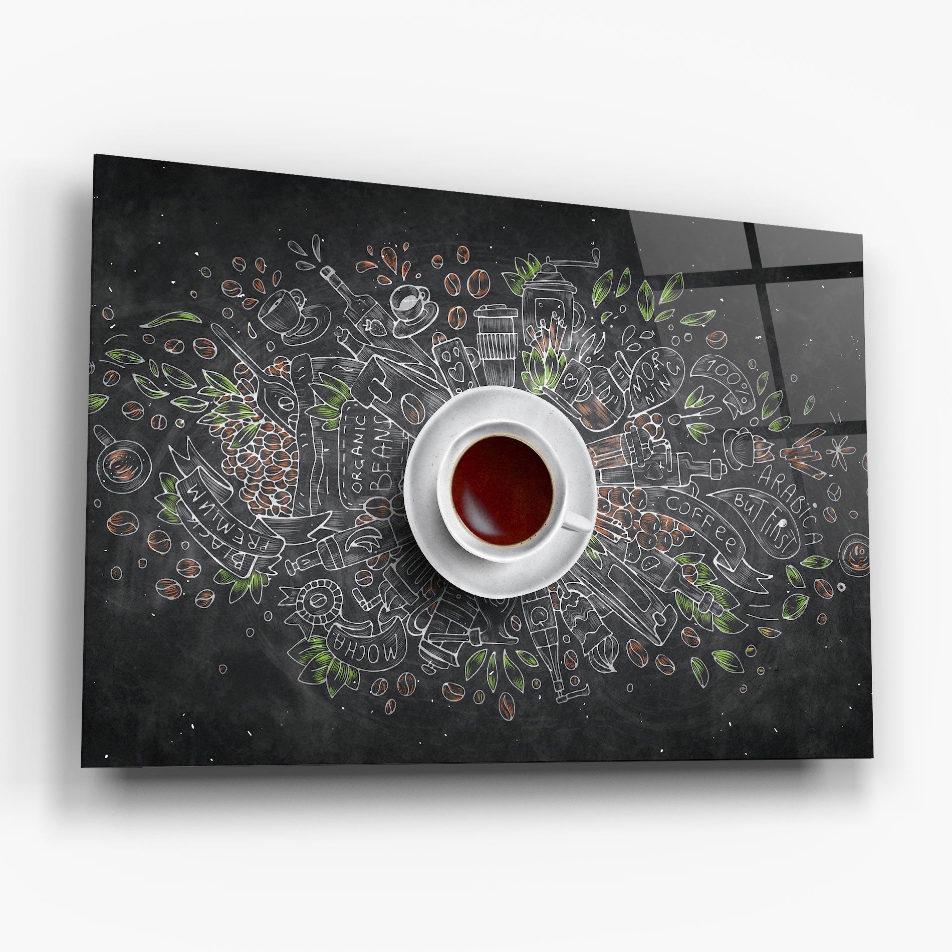 Obraz na Szkle Black Board Coffee mockup 6