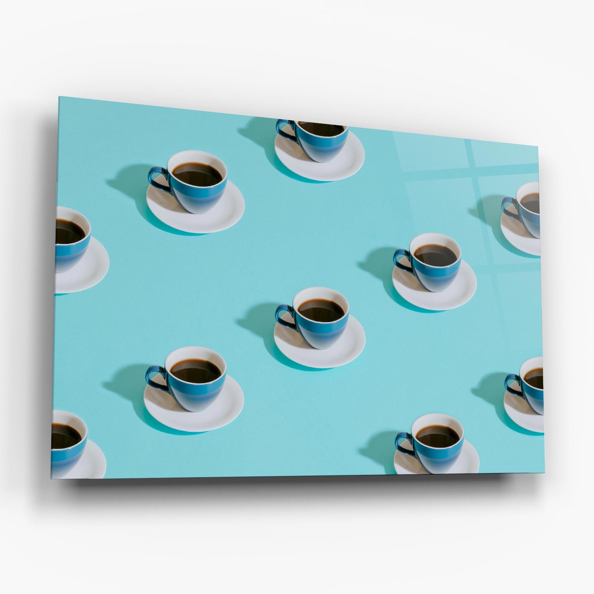 Obraz na Szkle Blue Cup Of Coffe mockup 6
