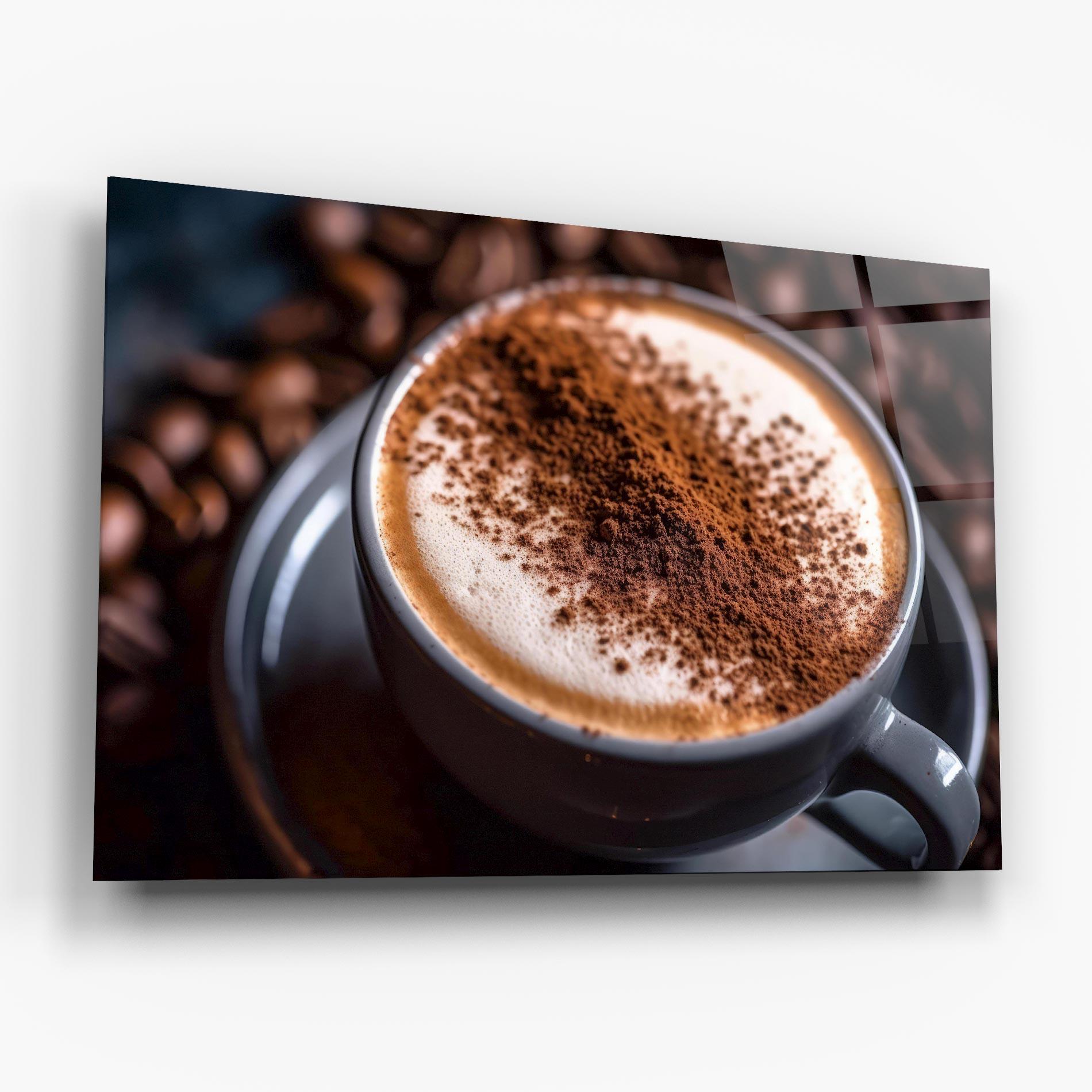 Obraz na Szkle Cappuccino Coffee Close Up mockup 6