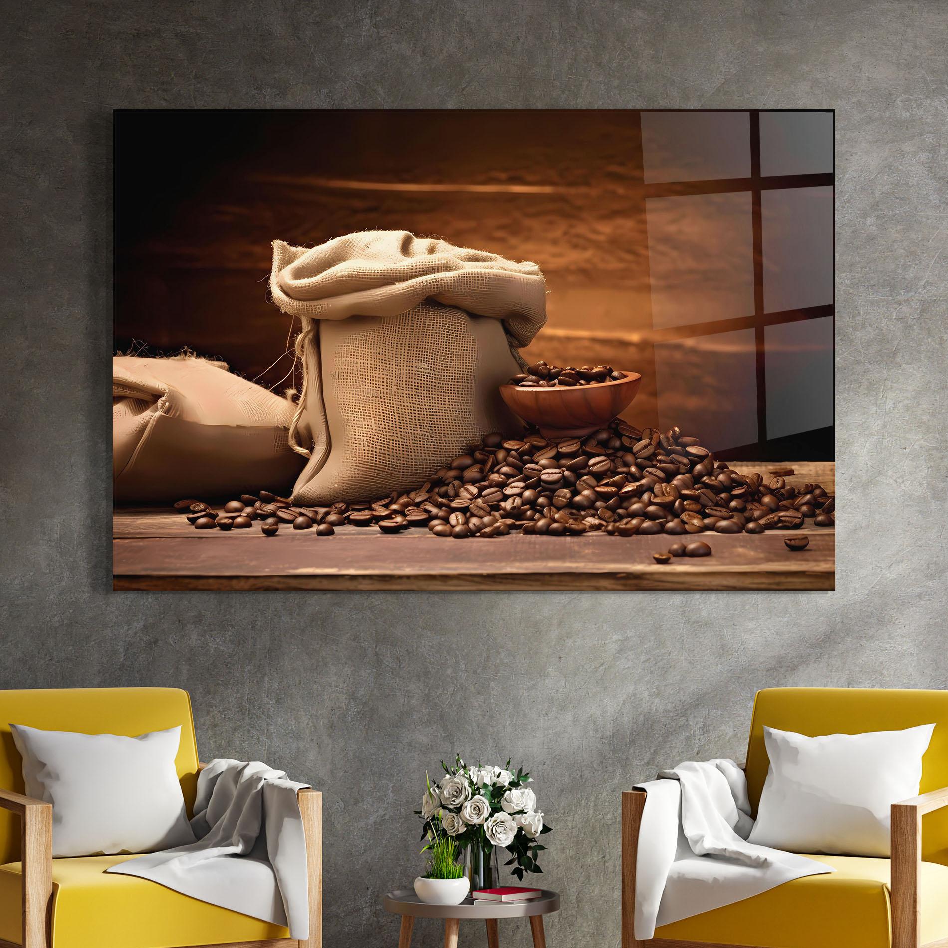 Obraz na Szkle Big Bag Of Coffee Beans mockup 4