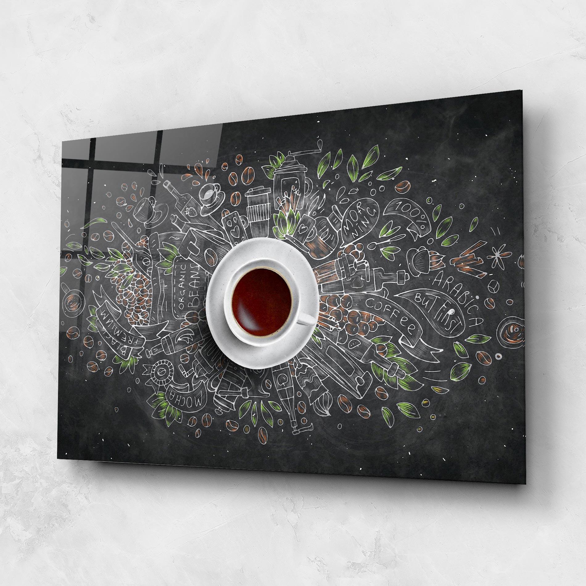 Obraz na Szkle Black Board Coffee mockup 1