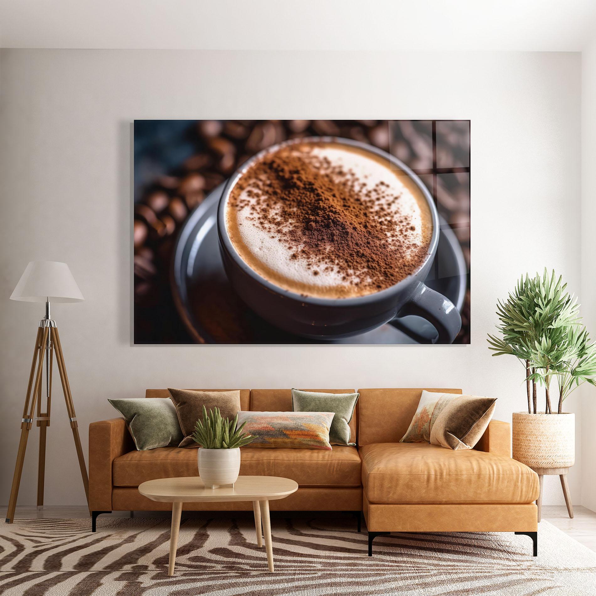 Obraz na Szkle Cappuccino Coffee Close Up mockup 7