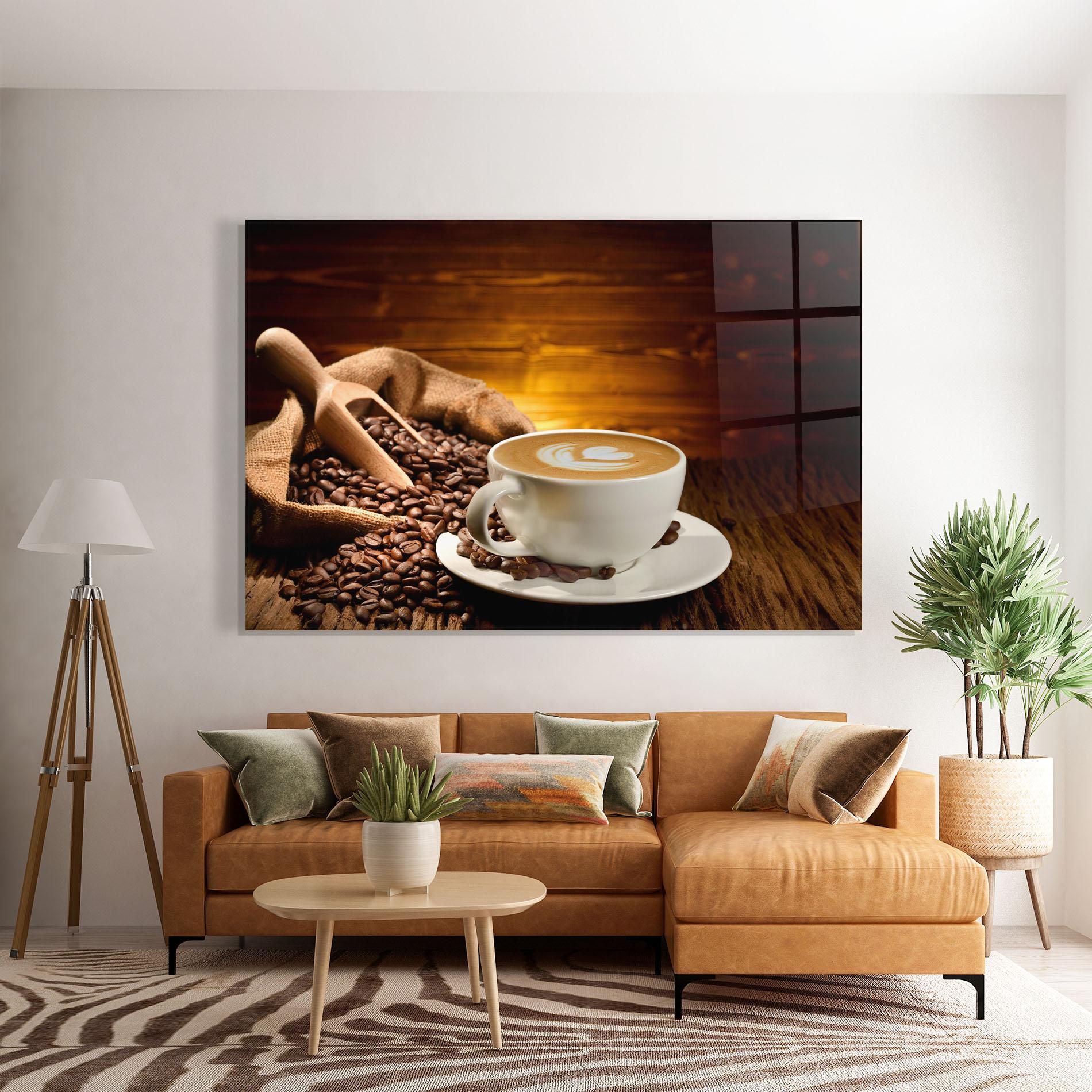 Obraz na Szkle Latte Coffee mockup 7