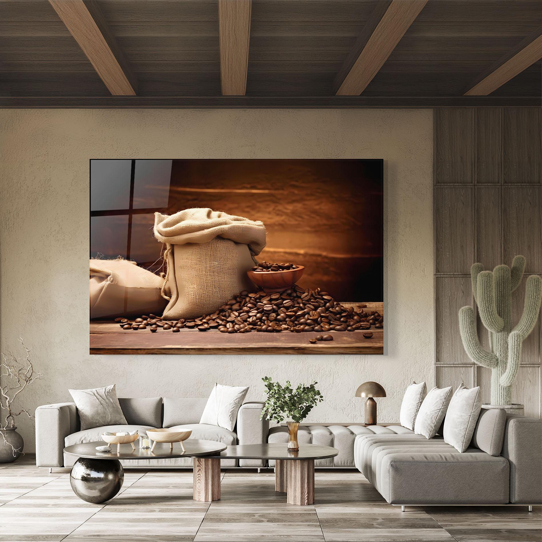 Obraz na Szkle Big Bag Of Coffee Beans mockup 8