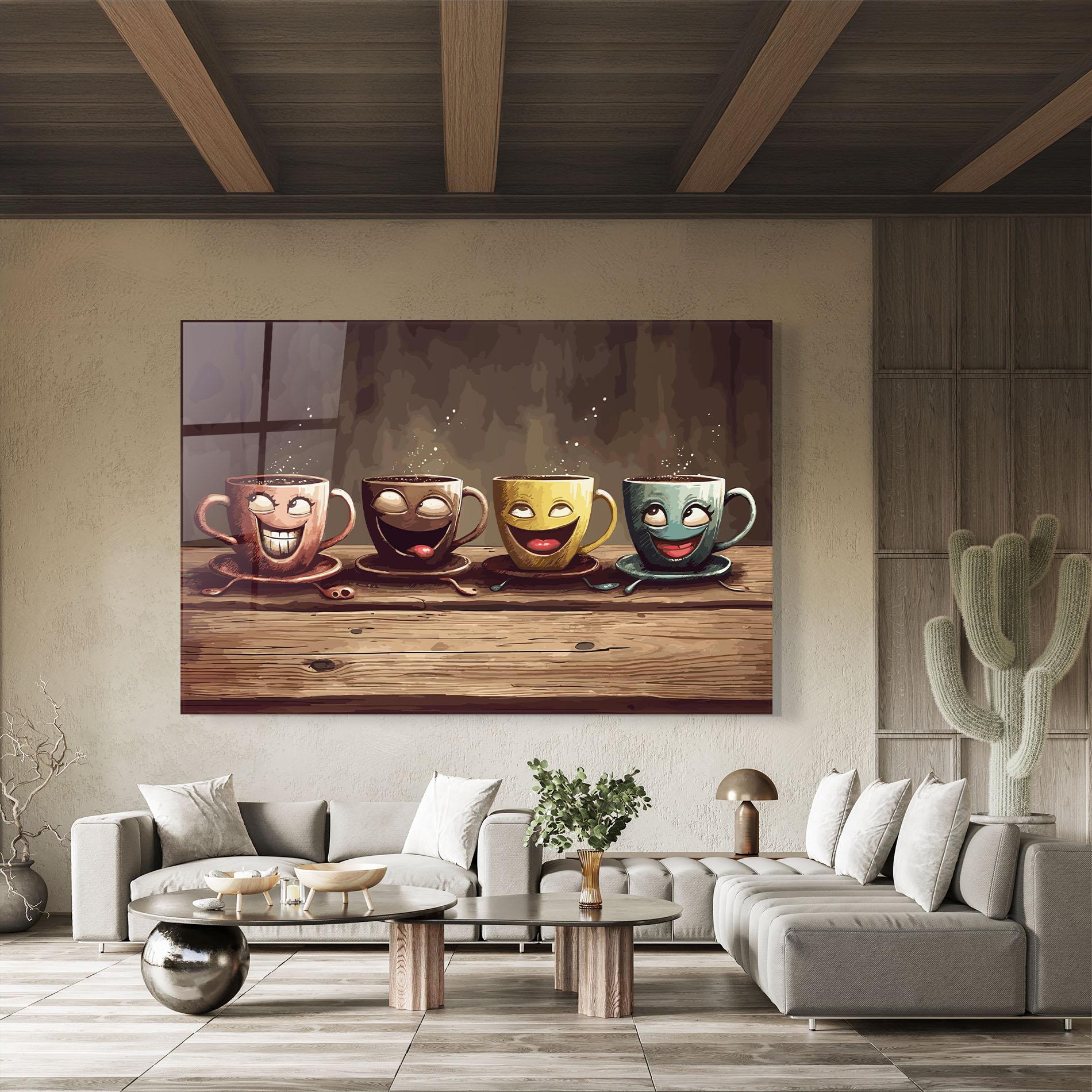 Obraz na Szkle Coffee Faces mockup 8