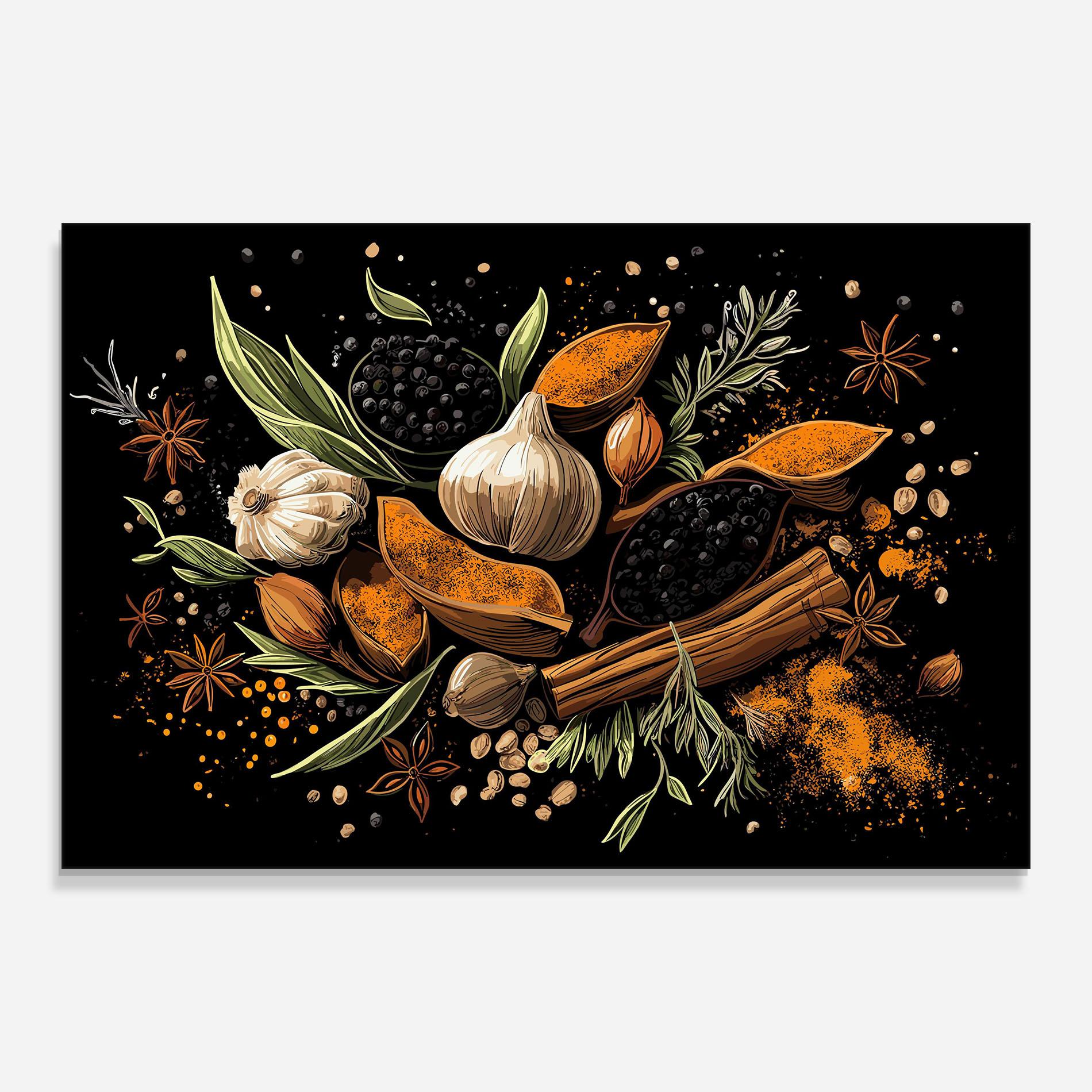 Obraz na Szkle Garlic And Spices mockup 0