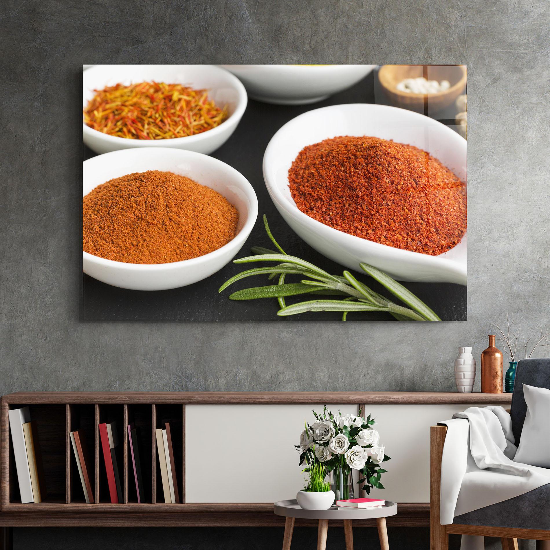Obraz na Szkle Close Up Spices Powder mockup 2