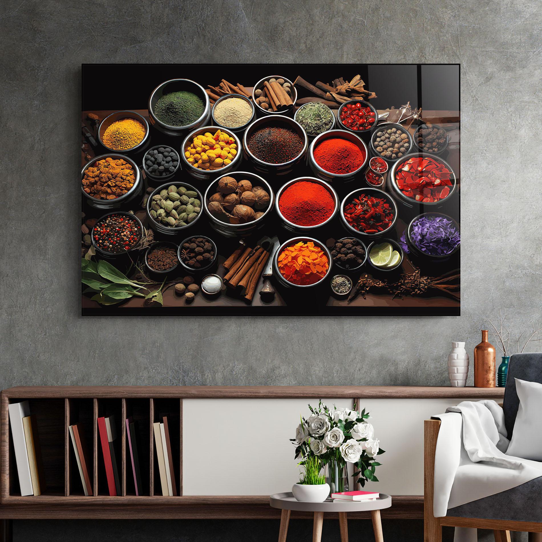 Obraz na Szkle Colorful Herbs Art mockup 2