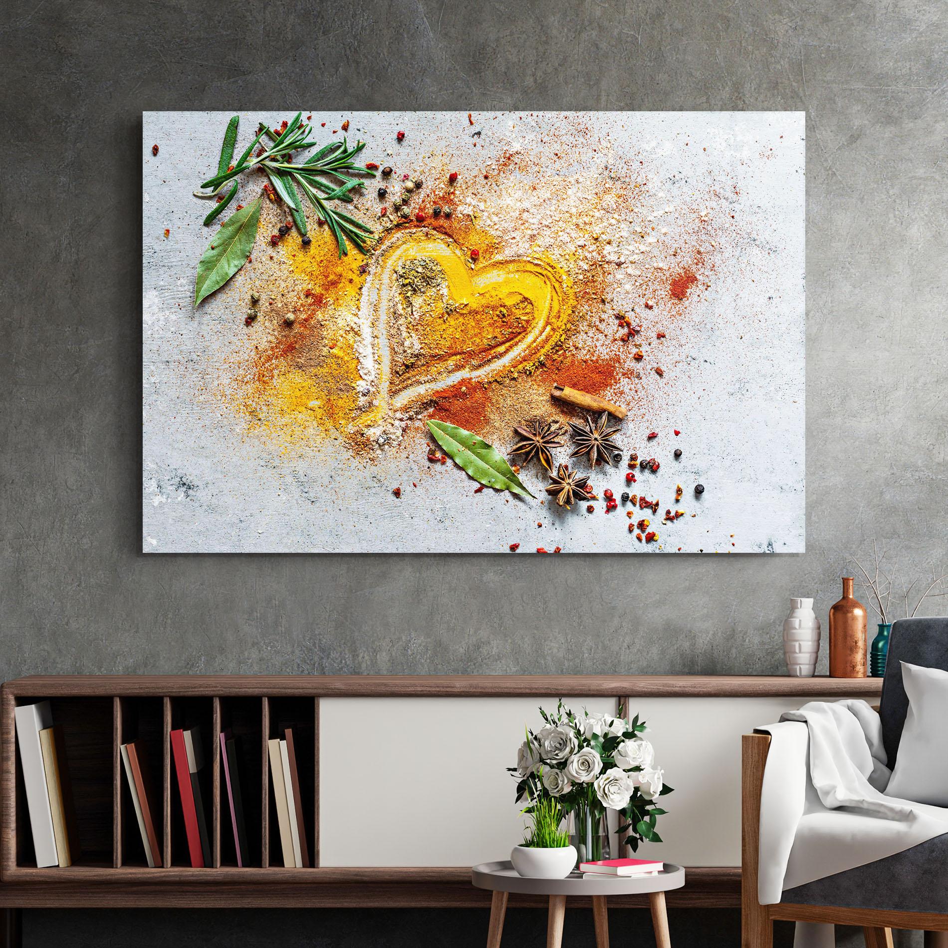 Obraz na Szkle Heart Spice Powders mockup 2