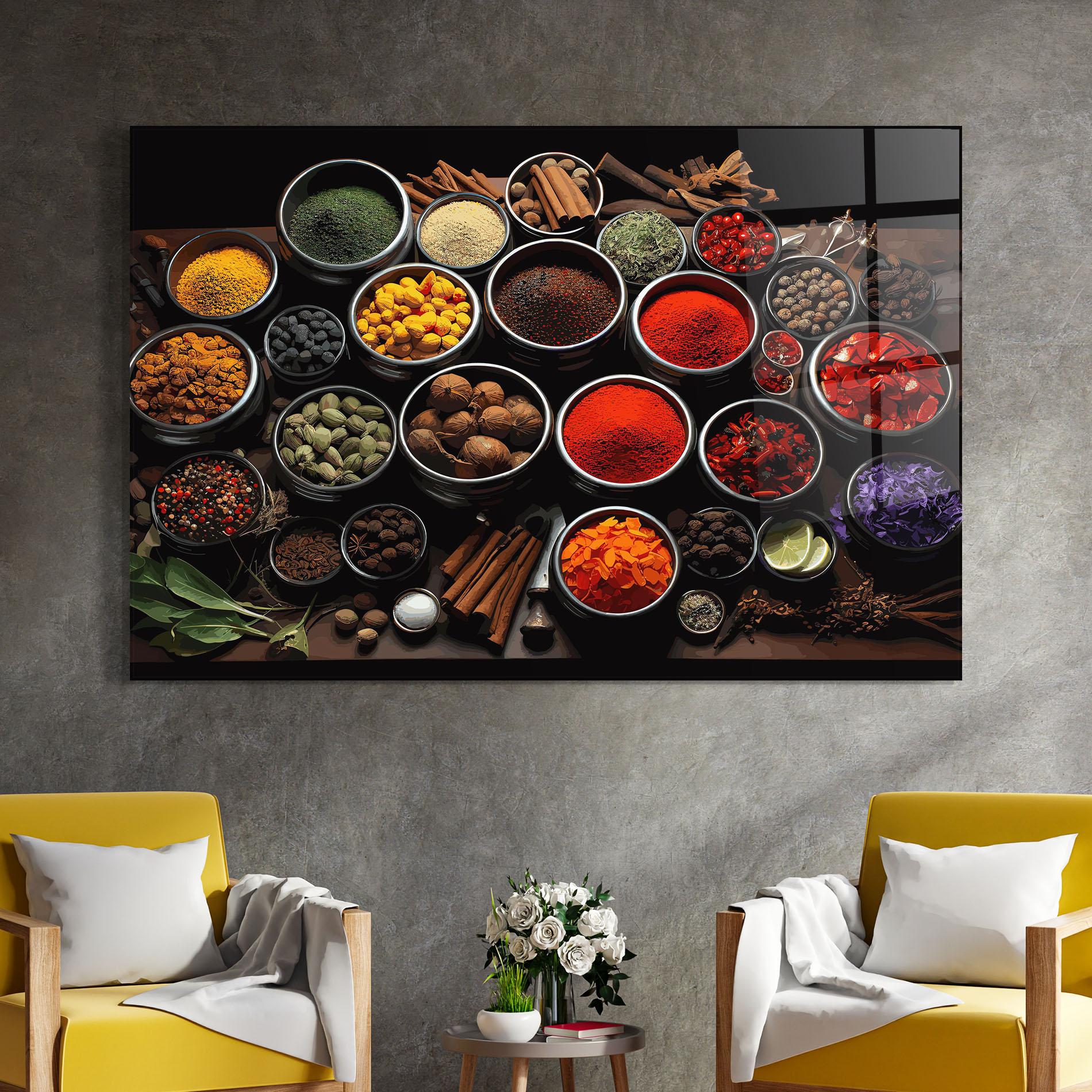 Obraz na Szkle Colorful Herbs Art mockup 4