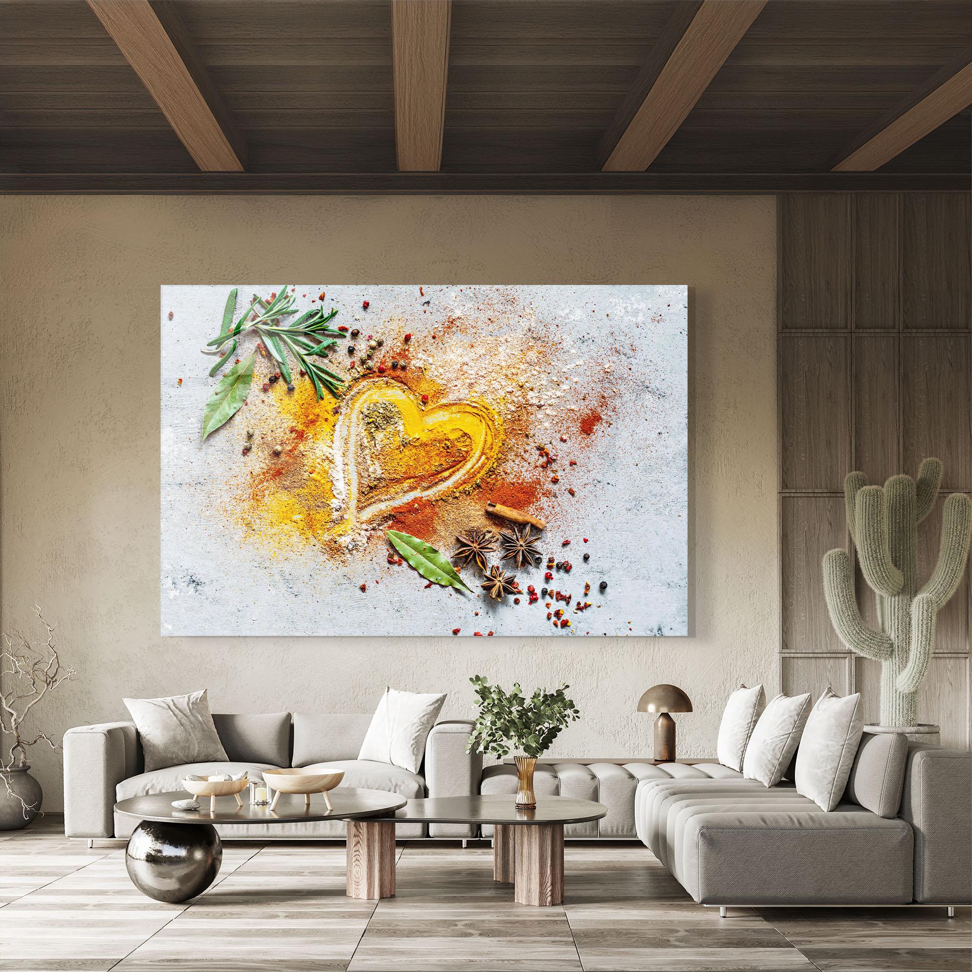 Obraz na Szkle Heart Spice Powders mockup 8