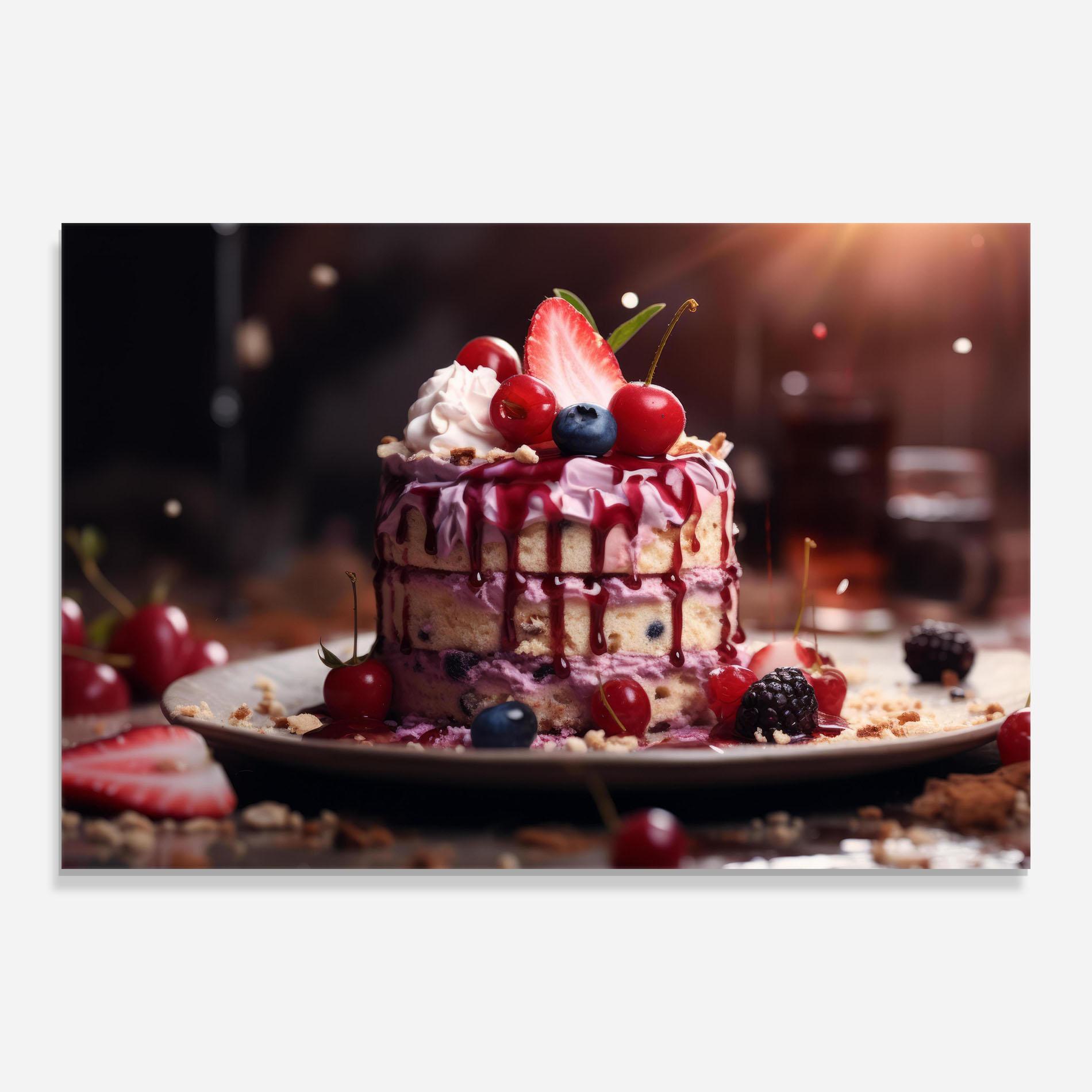 Obraz na Szkle Berries Dessert mockup 0