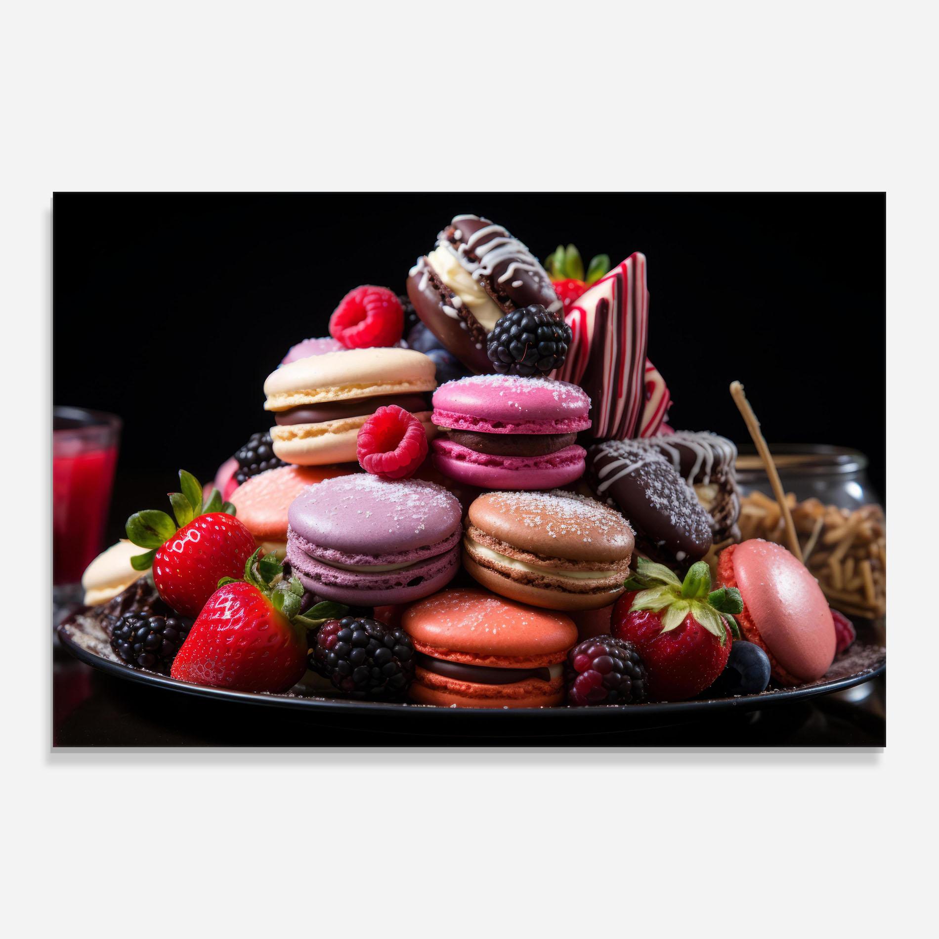 Obraz na Szkle Berries Macarons mockup 0