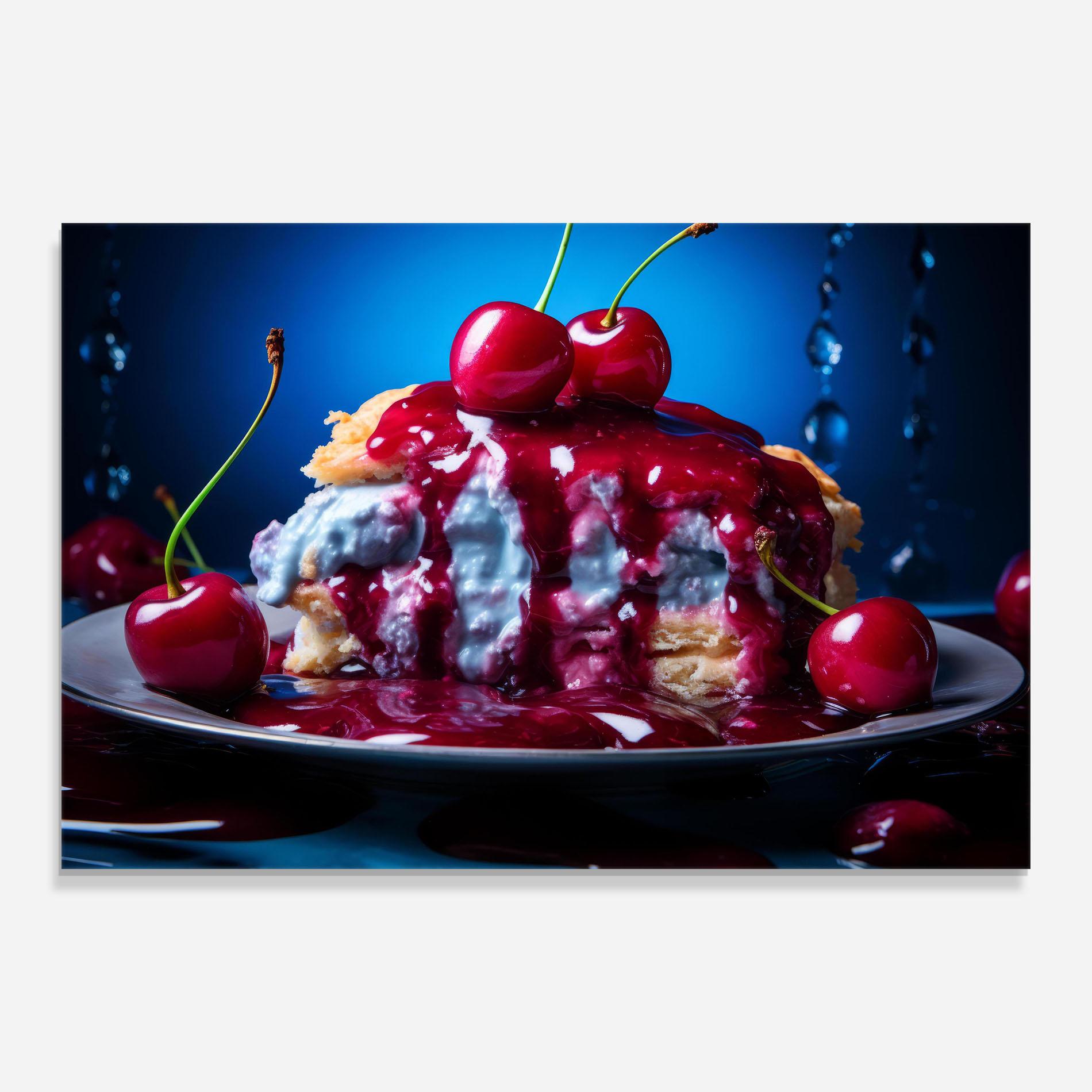 Obraz na Szkle Cake On Blue mockup 0