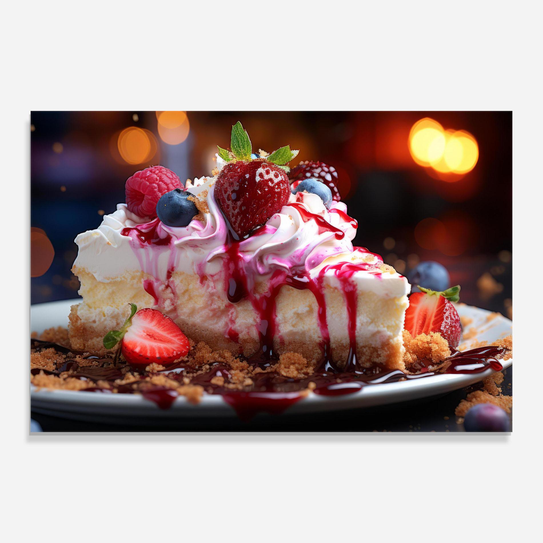 Obraz na Szkle Cheesecake Berries mockup 0
