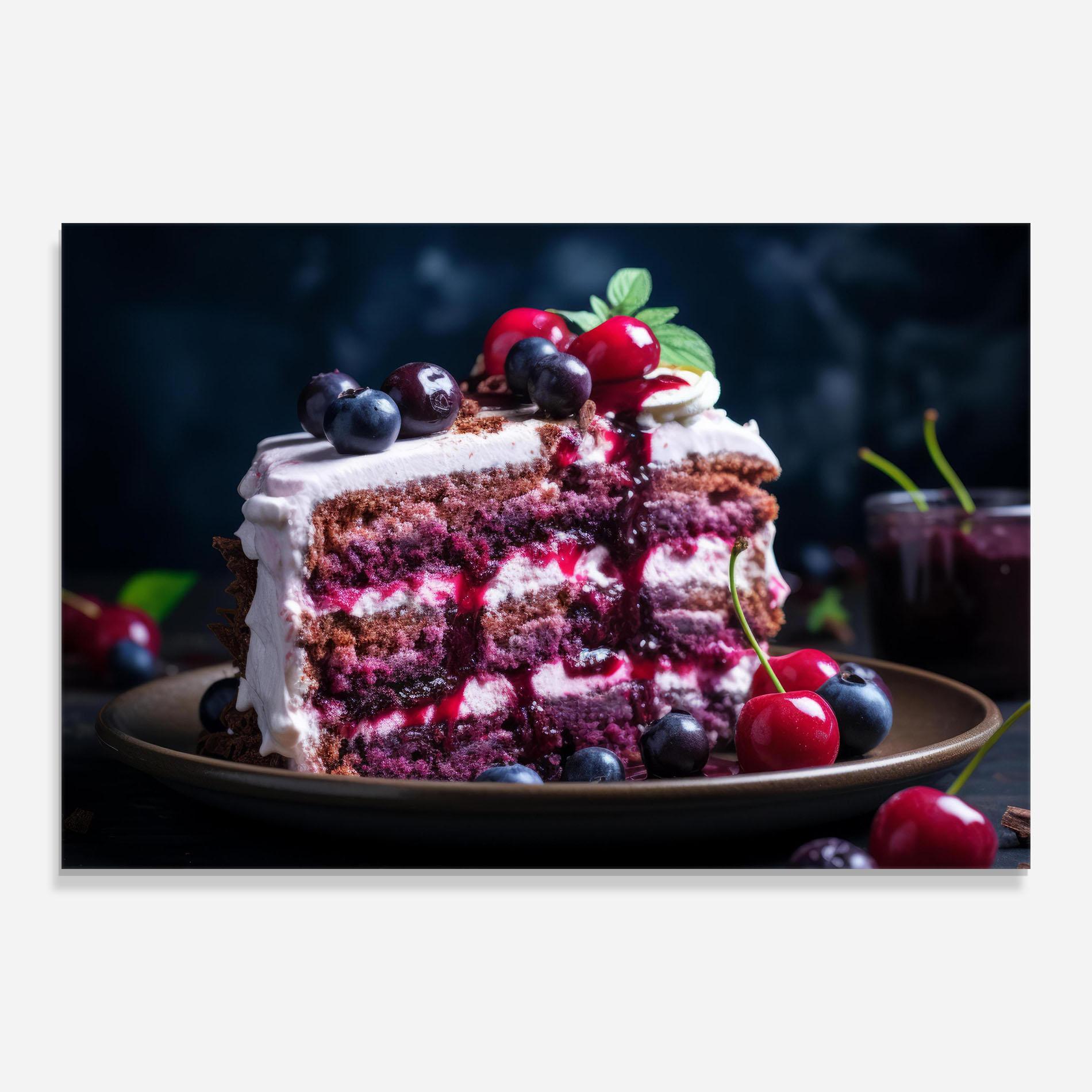 Obraz na Szkle Cherries Cream mockup 0