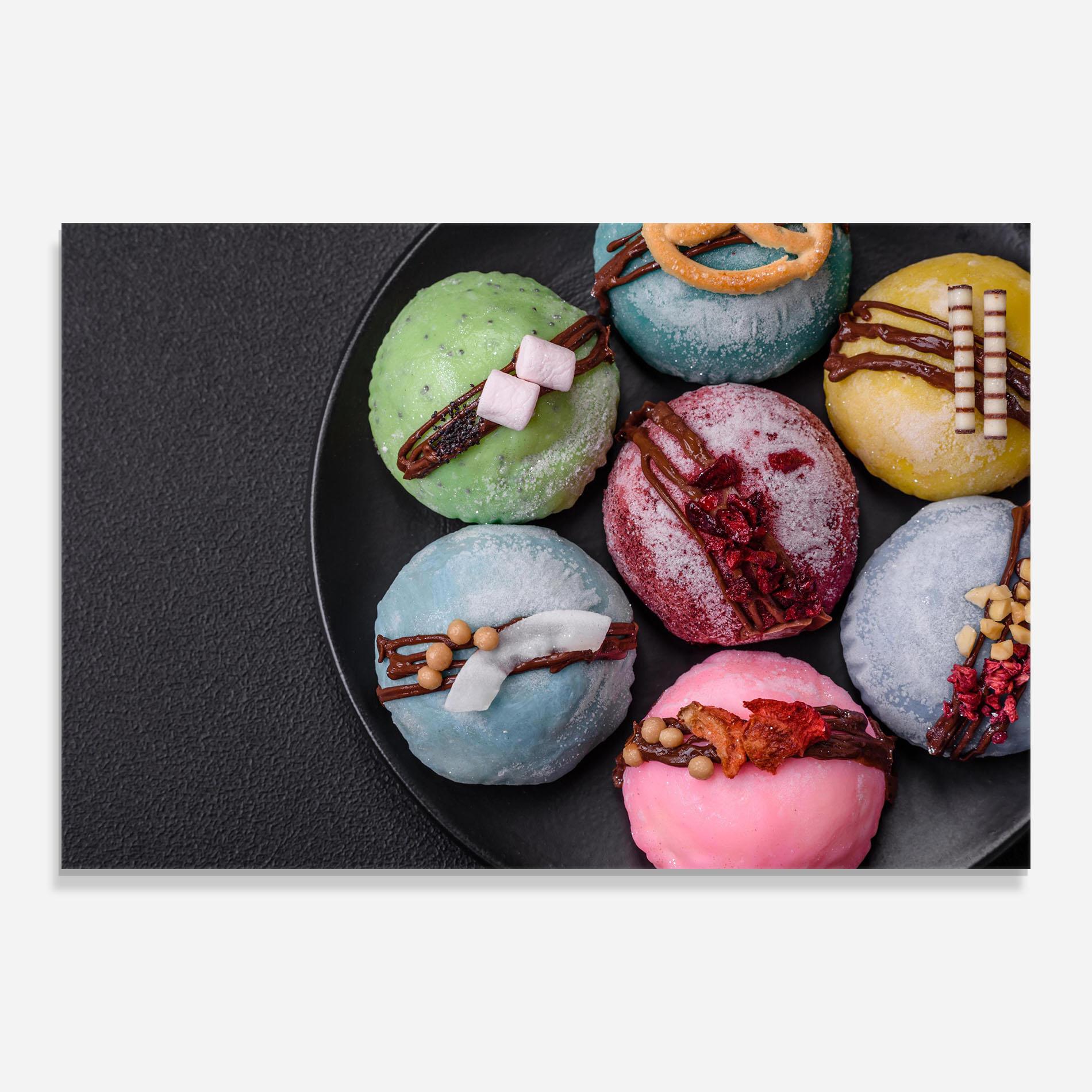 Obraz na Szkle Colorful Mochi Desserts mockup 0