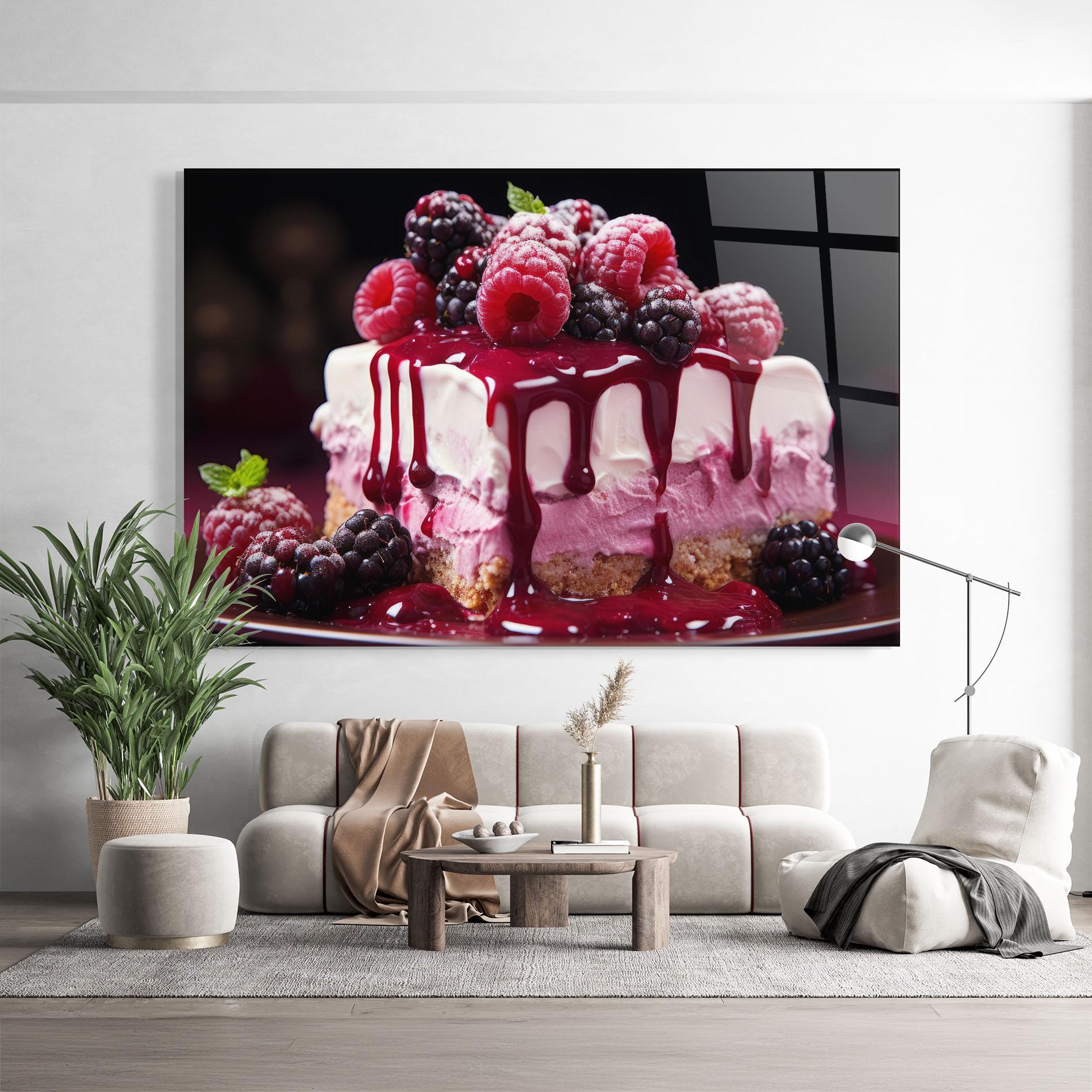 Obraz na Szkle Berries Cream mockup 9
