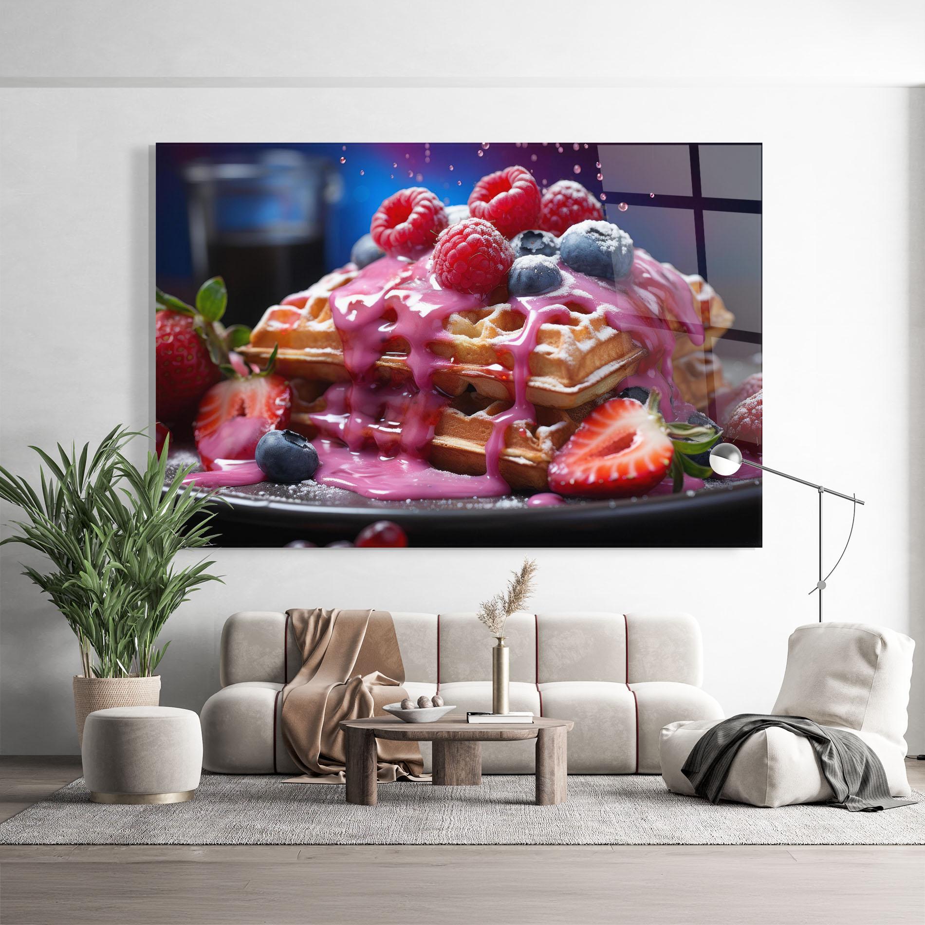 Obraz na Szkle Berries Waffles mockup 9