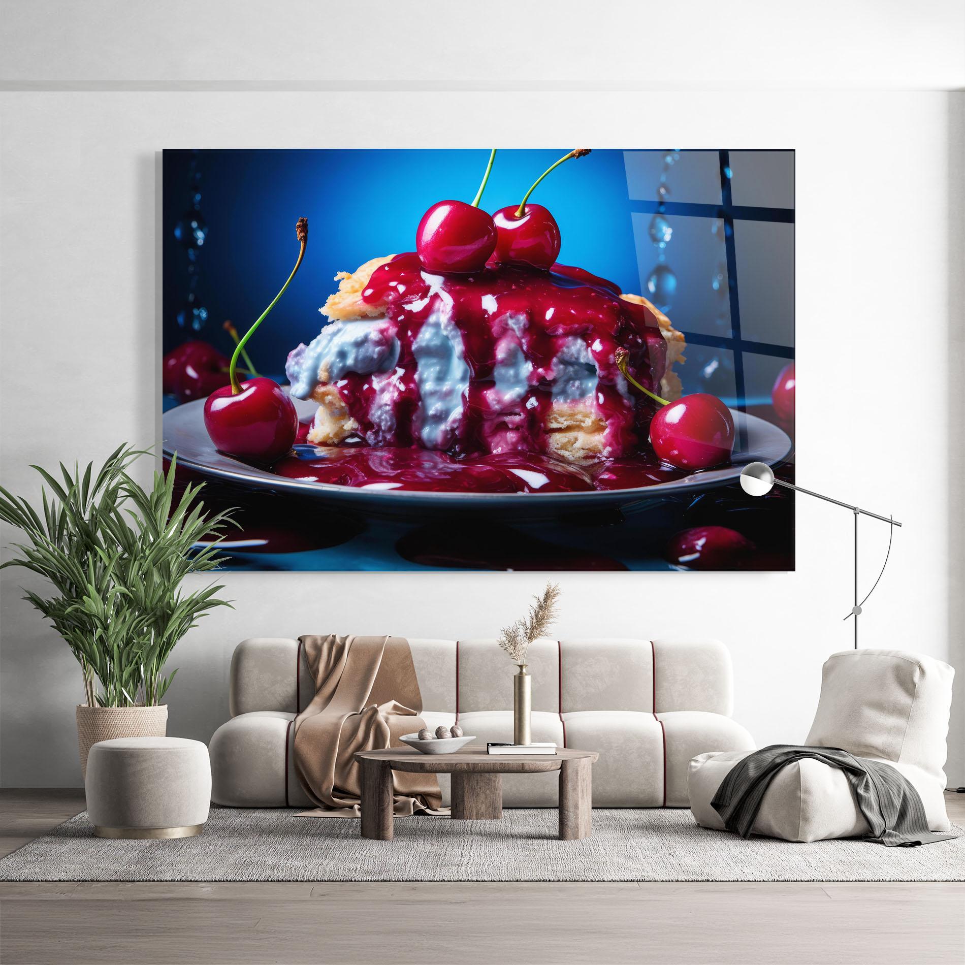 Obraz na Szkle Cake On Blue mockup 9