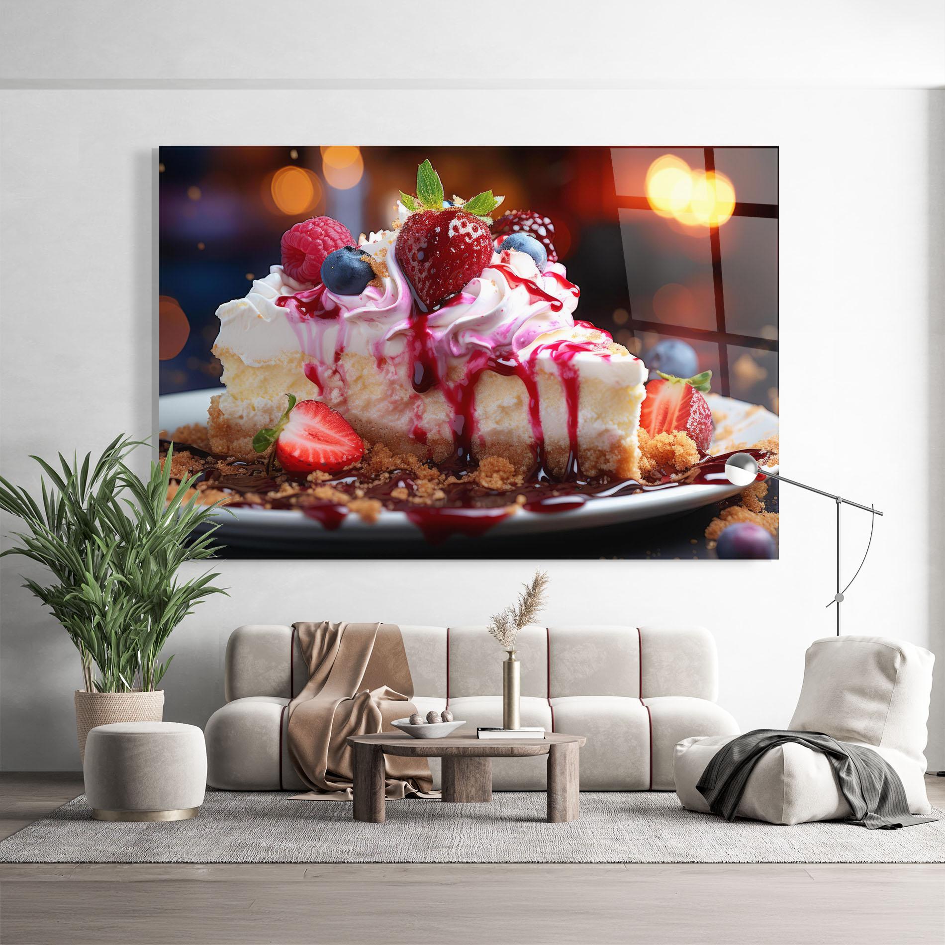 Obraz na Szkle Cheesecake Berries mockup 9