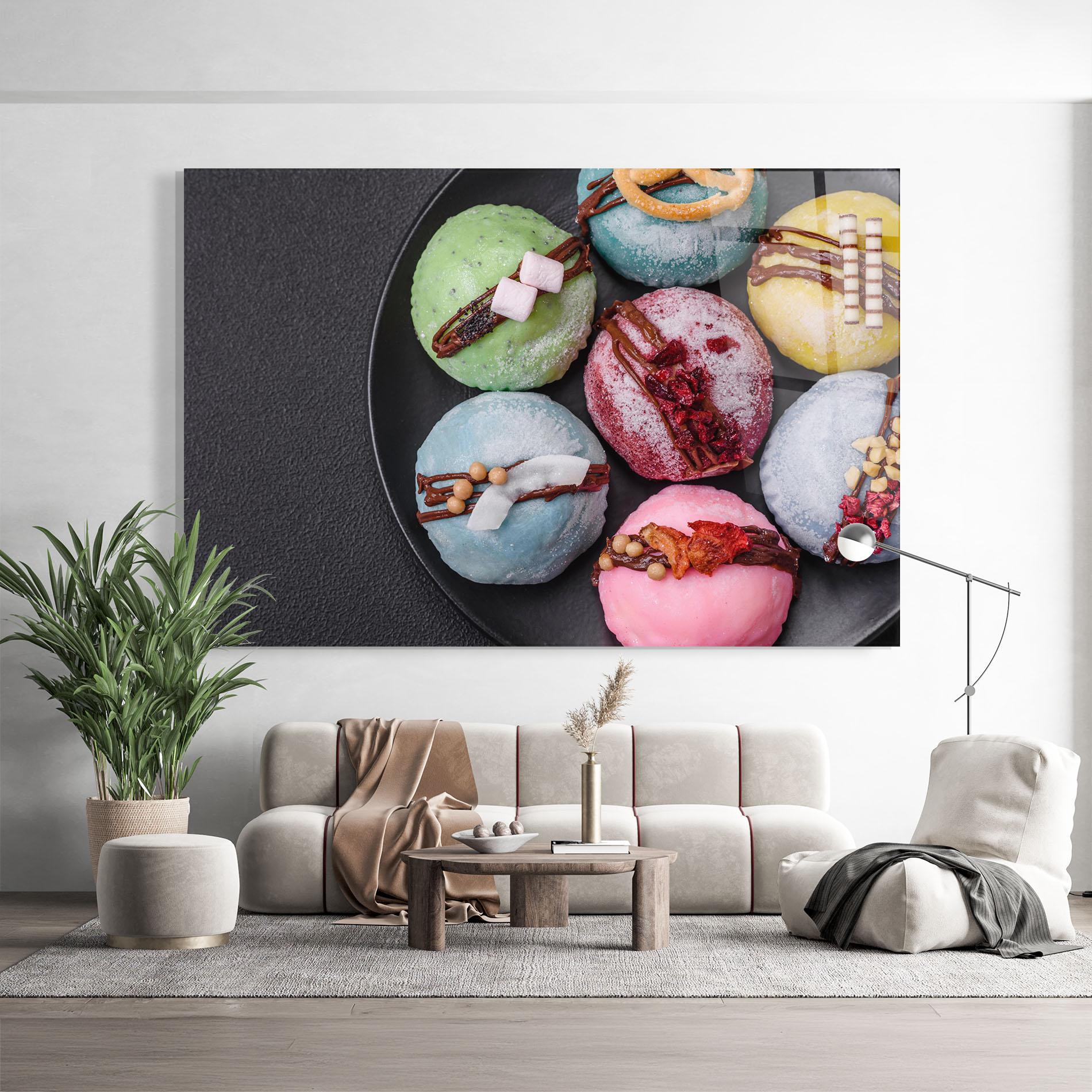 Obraz na Szkle Colorful Mochi Desserts mockup 9