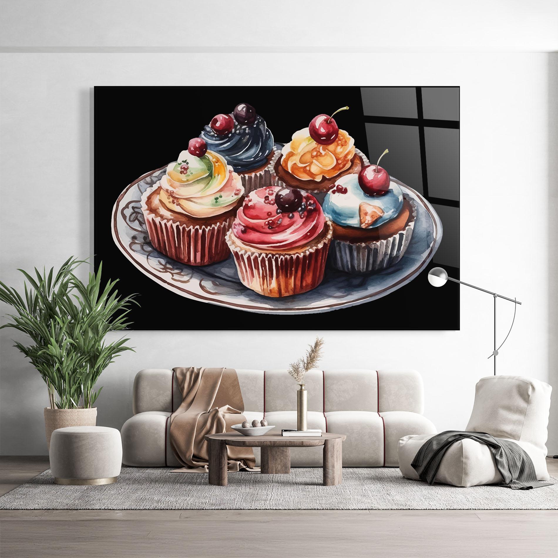Obraz na Szkle Colorful Muffins mockup 9