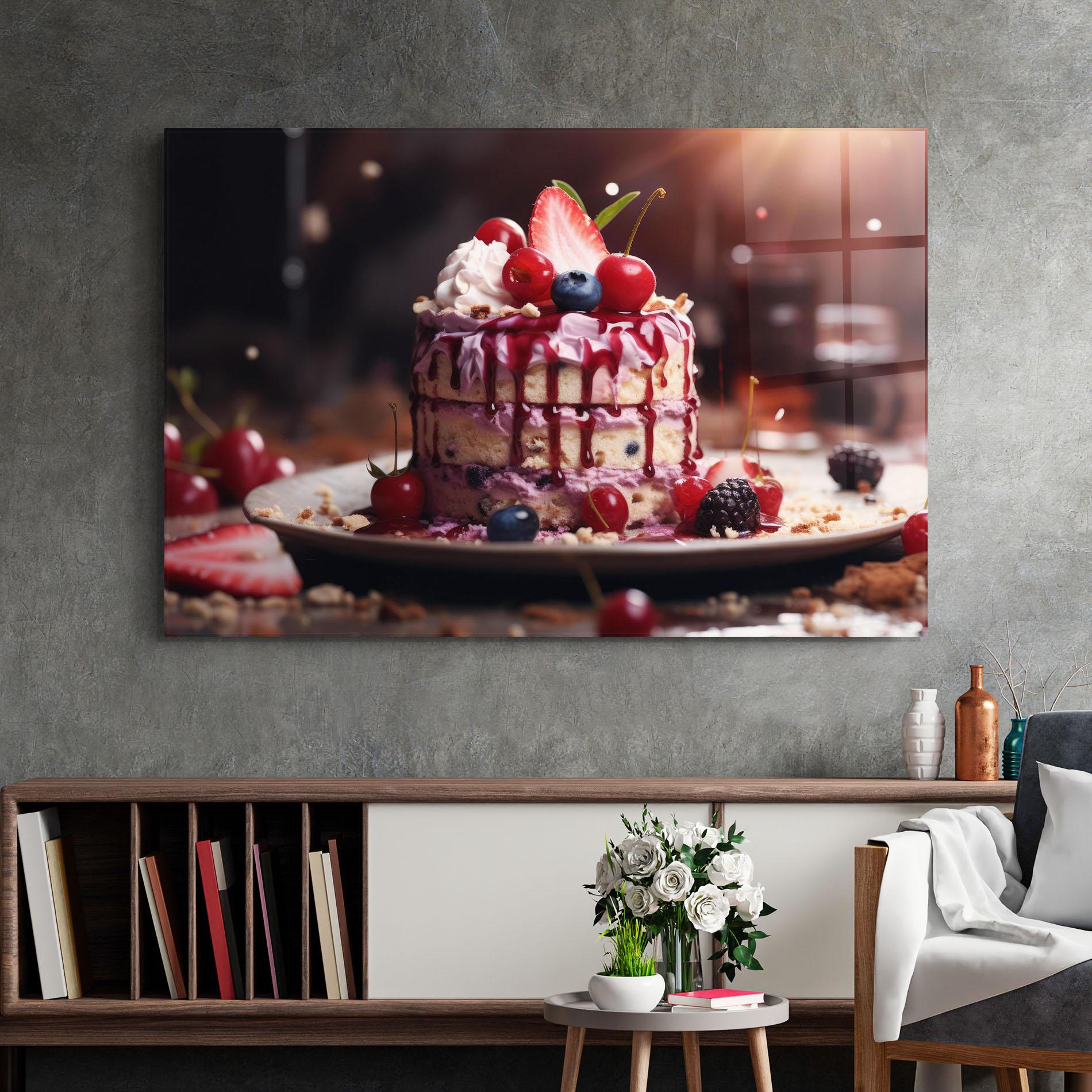 Obraz na Szkle Berries Dessert mockup 2