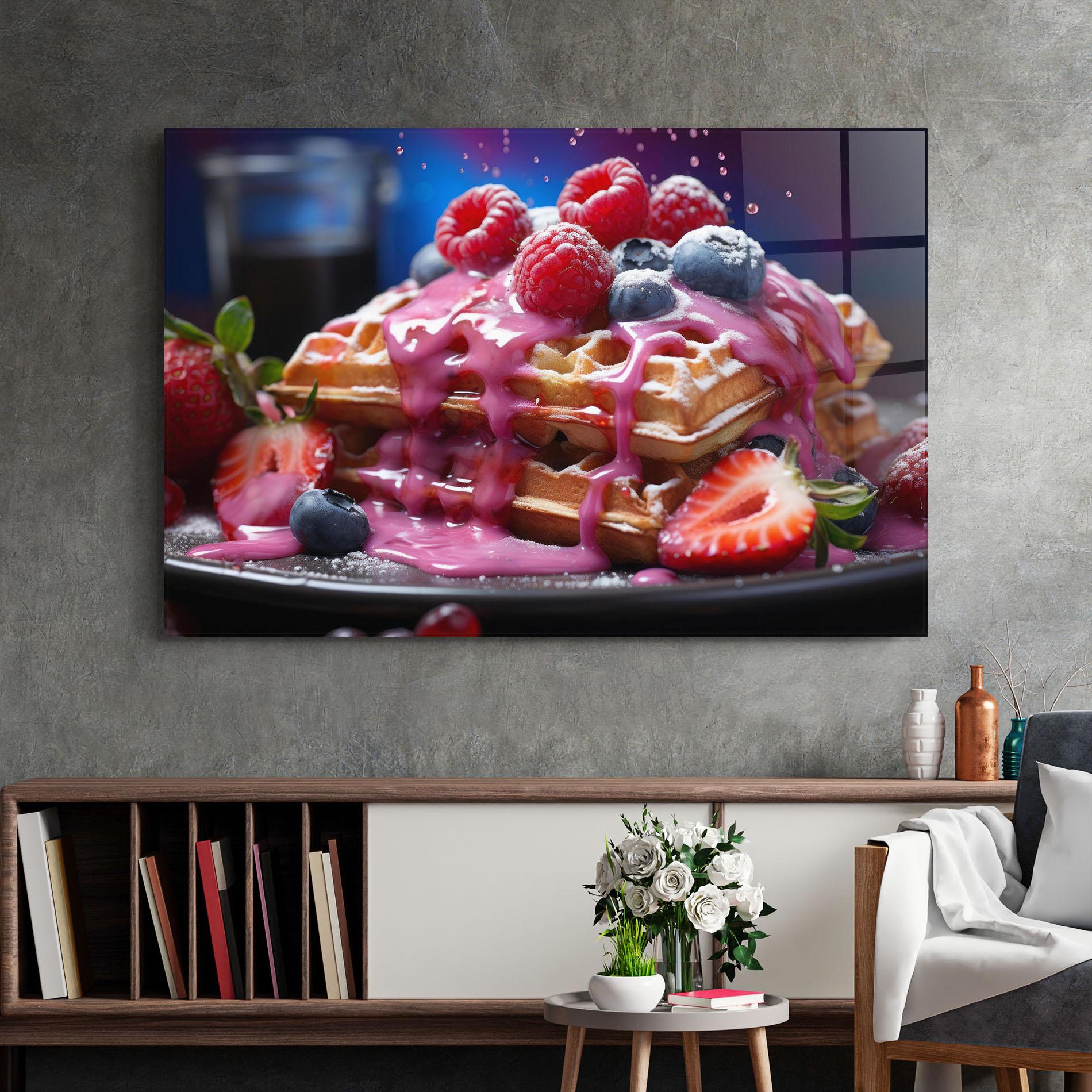 Obraz na Szkle Berries Waffles mockup 2