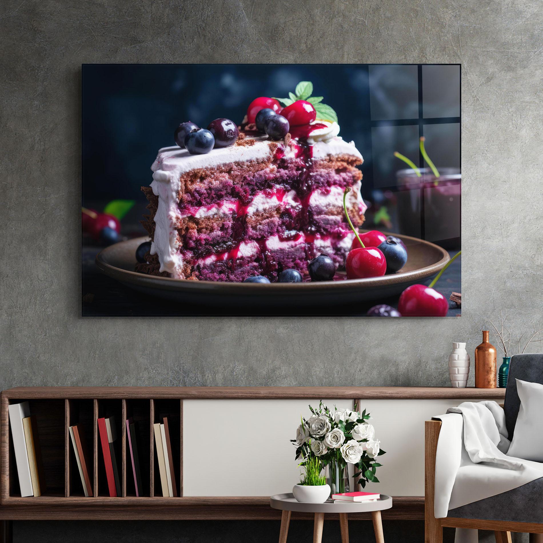 Obraz na Szkle Cherries Cream mockup 2