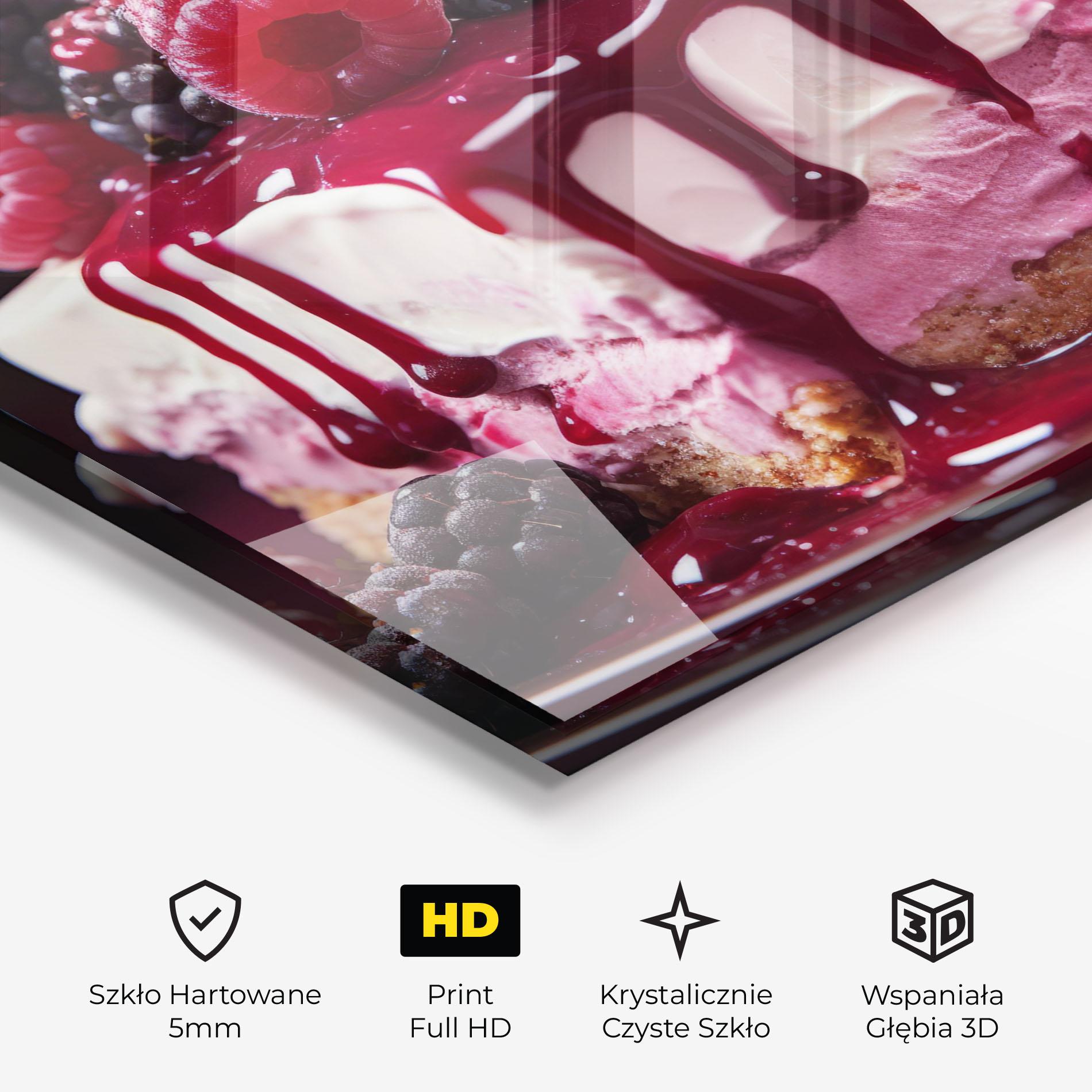 Obraz na Szkle Berries Cream mockup 3