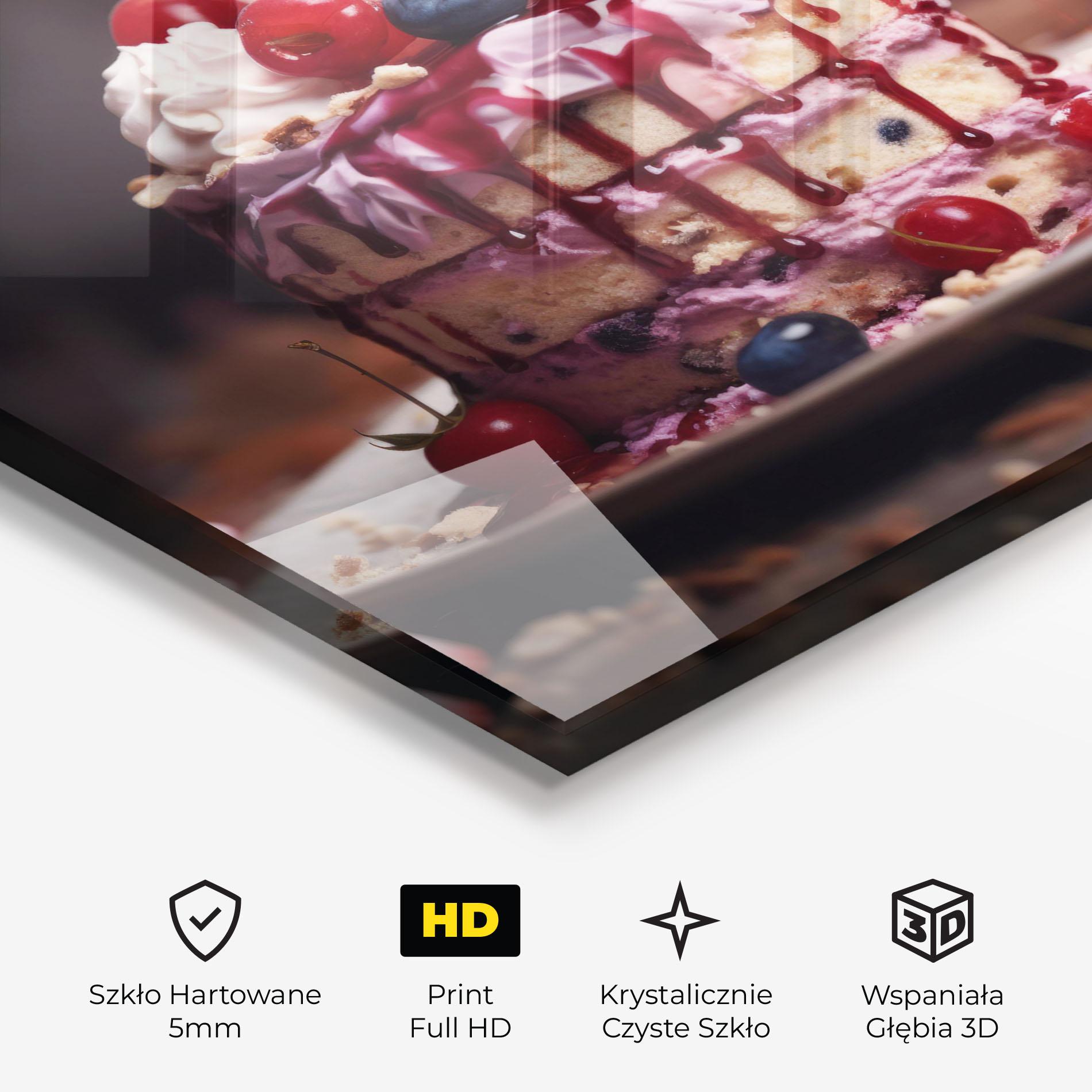 Obraz na Szkle Berries Dessert mockup 3