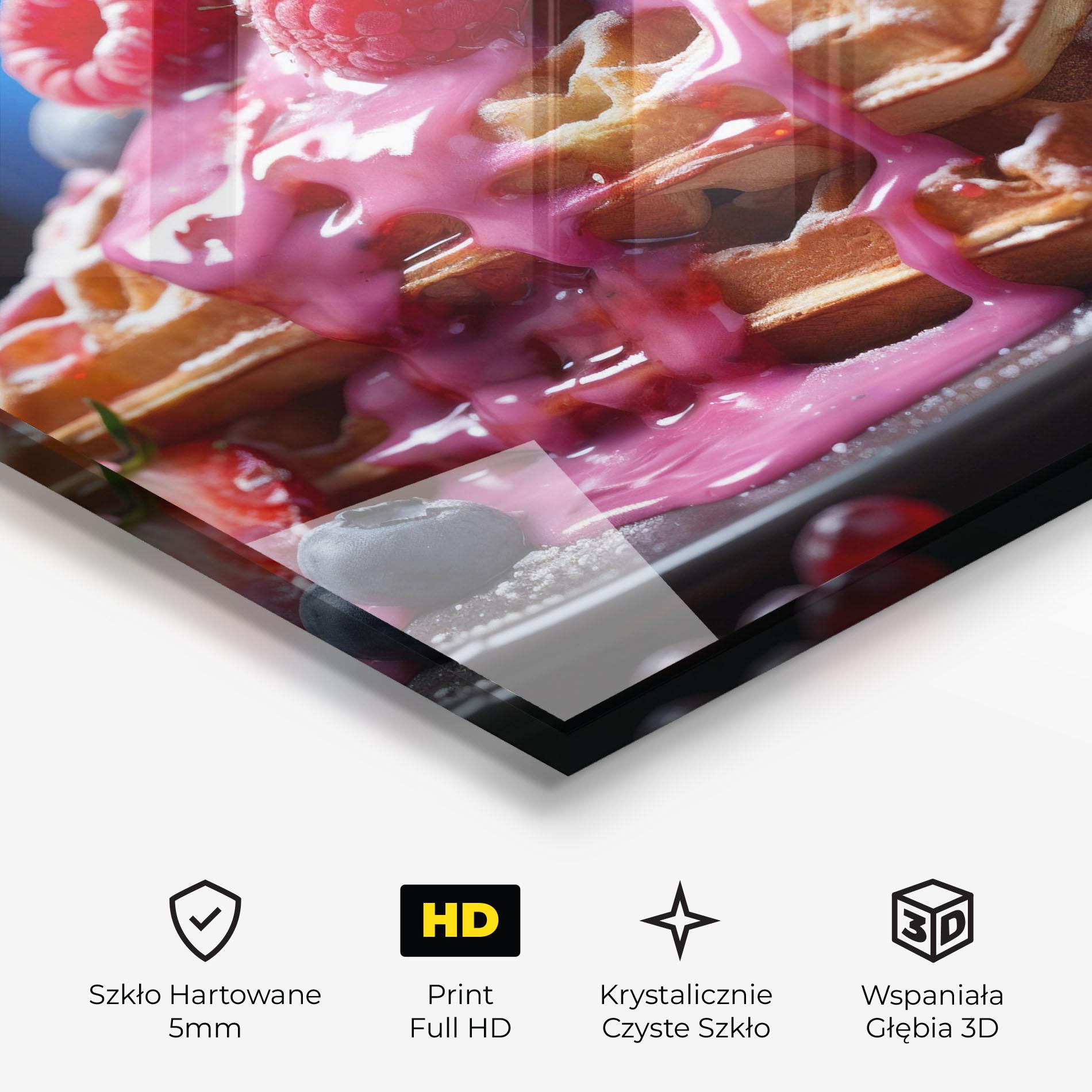 Obraz na Szkle Berries Waffles mockup 3