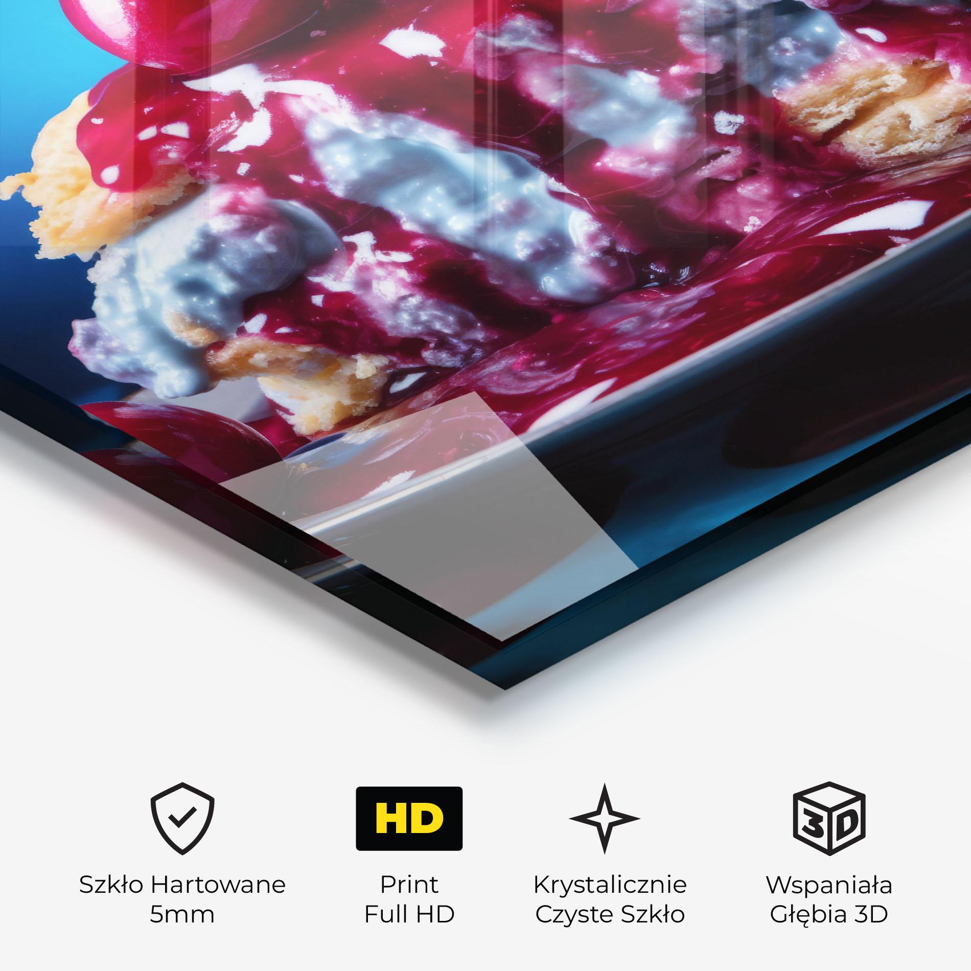 Obraz na Szkle Cake On Blue mockup 3