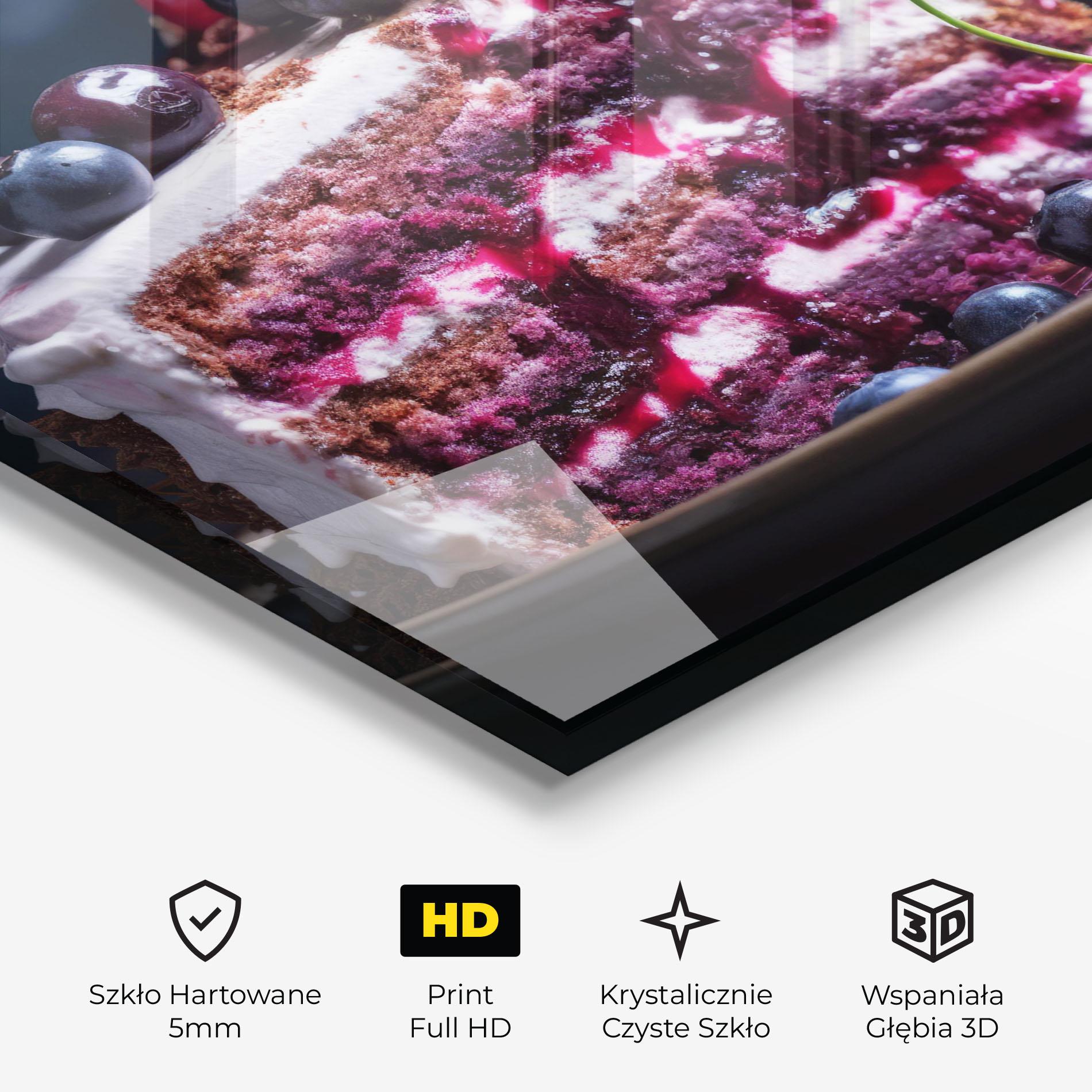 Obraz na Szkle Cherries Cream mockup 3