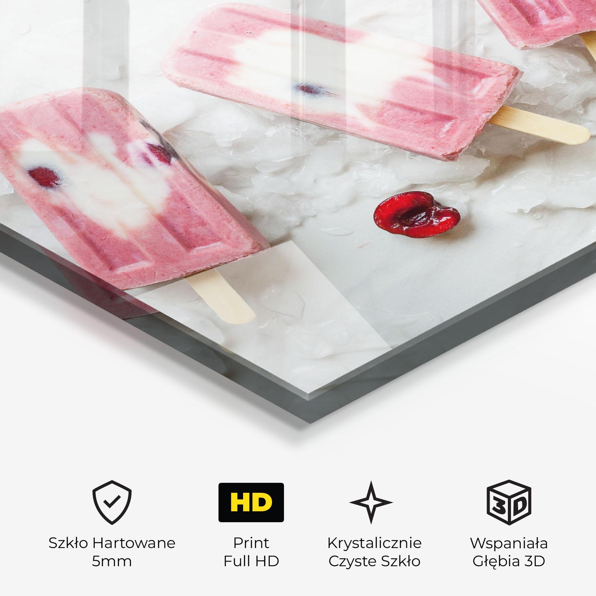Obraz na Szkle Cherry Ice Cream mockup 3
