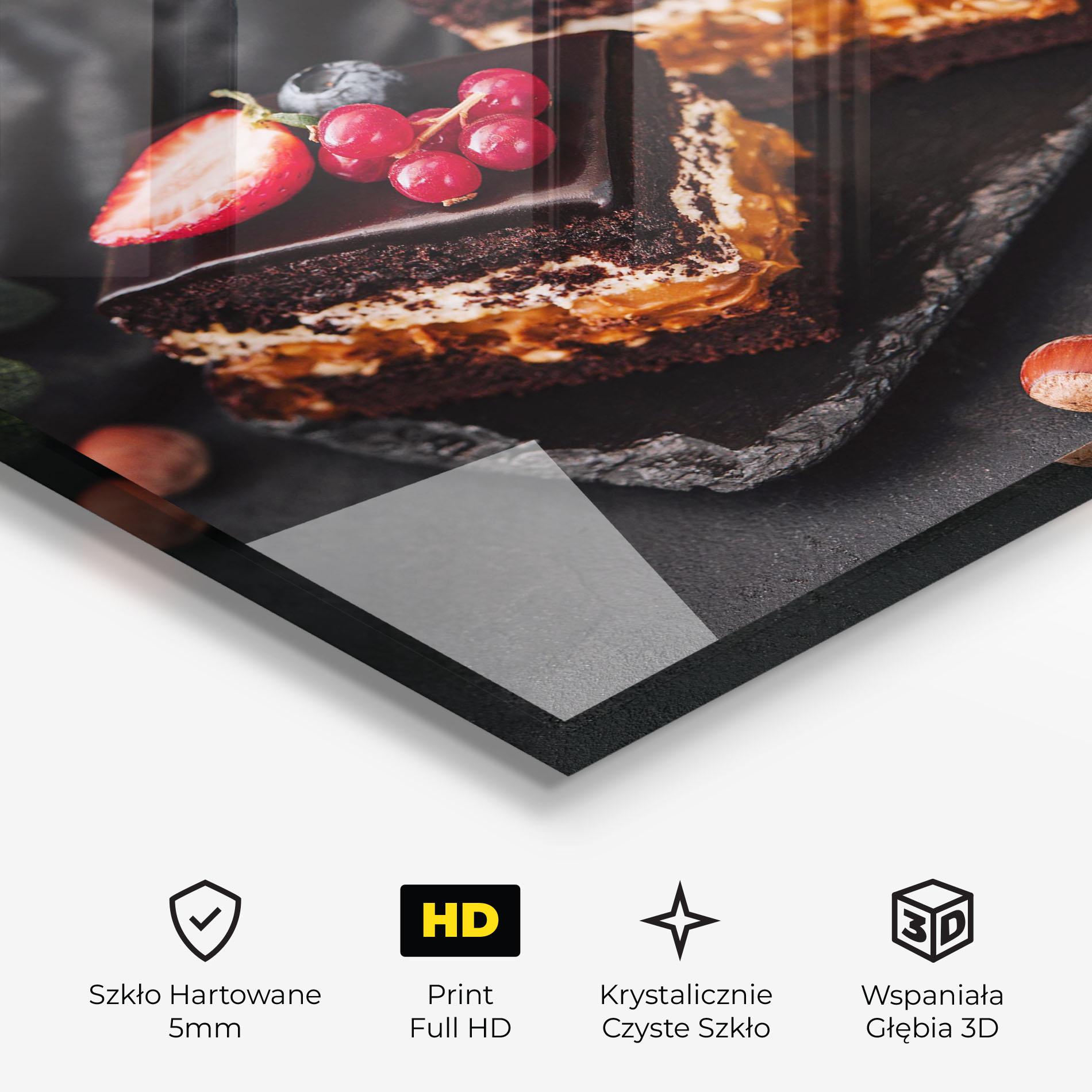 Obraz na Szkle Chocolate Berries Cake mockup 3