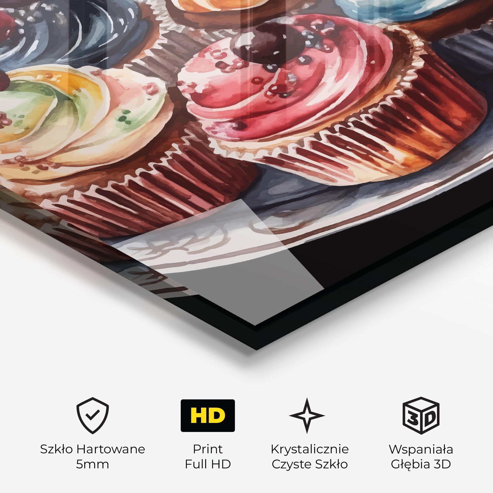 Obraz na Szkle Colorful Muffins mockup 3