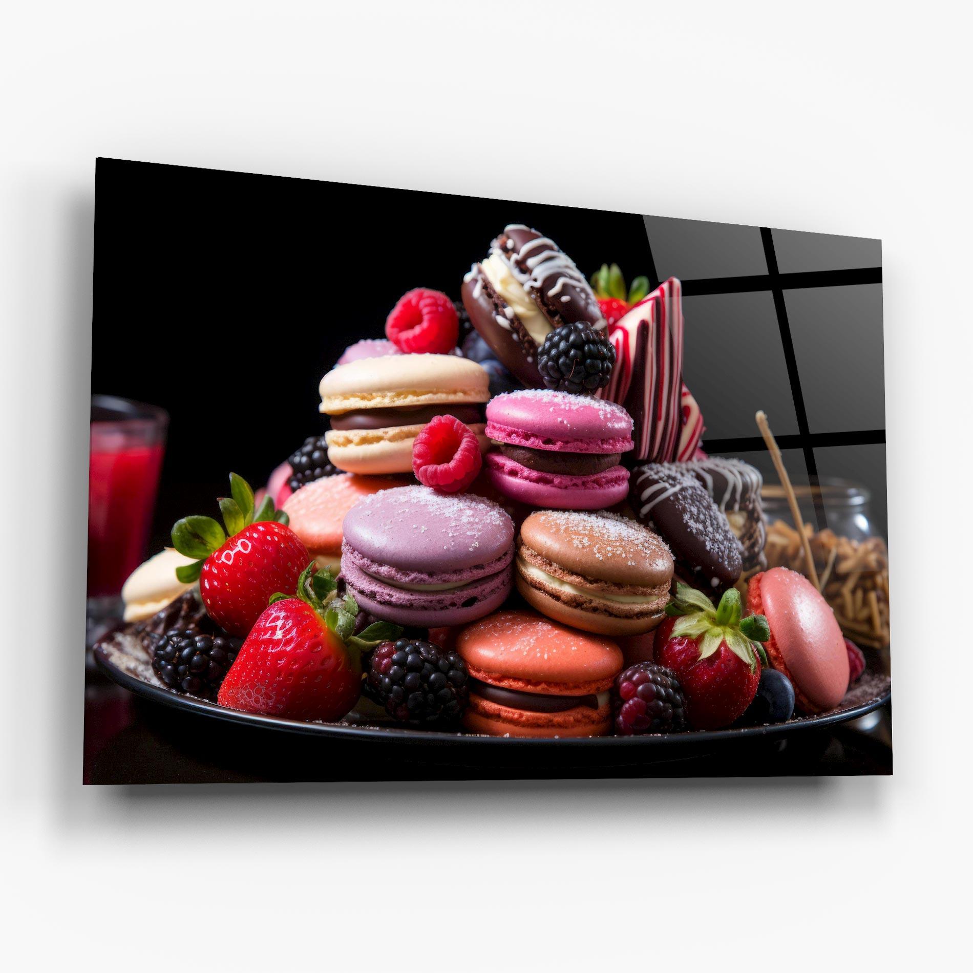 Obraz na Szkle Berries Macarons mockup 6