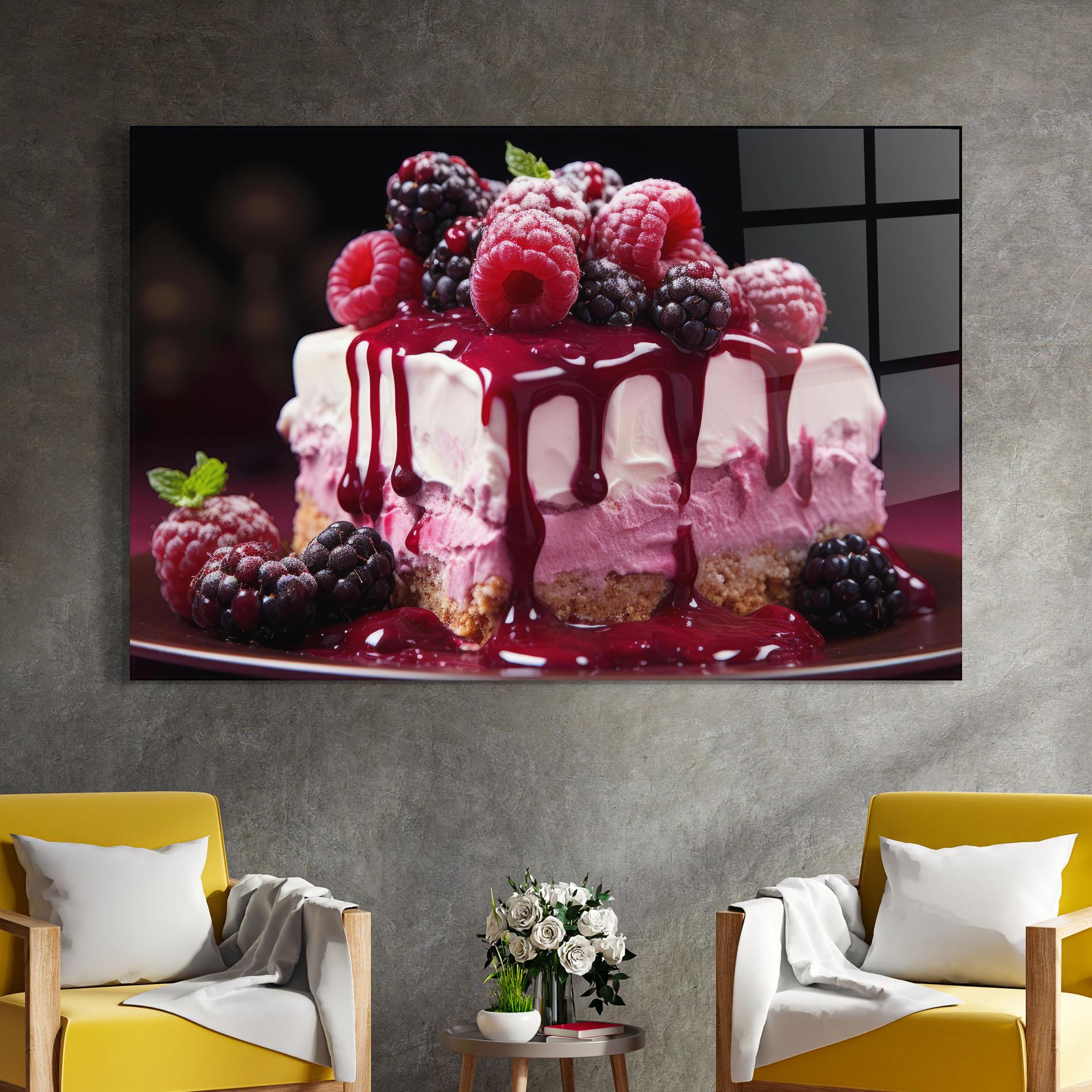 Obraz na Szkle Berries Cream mockup 4