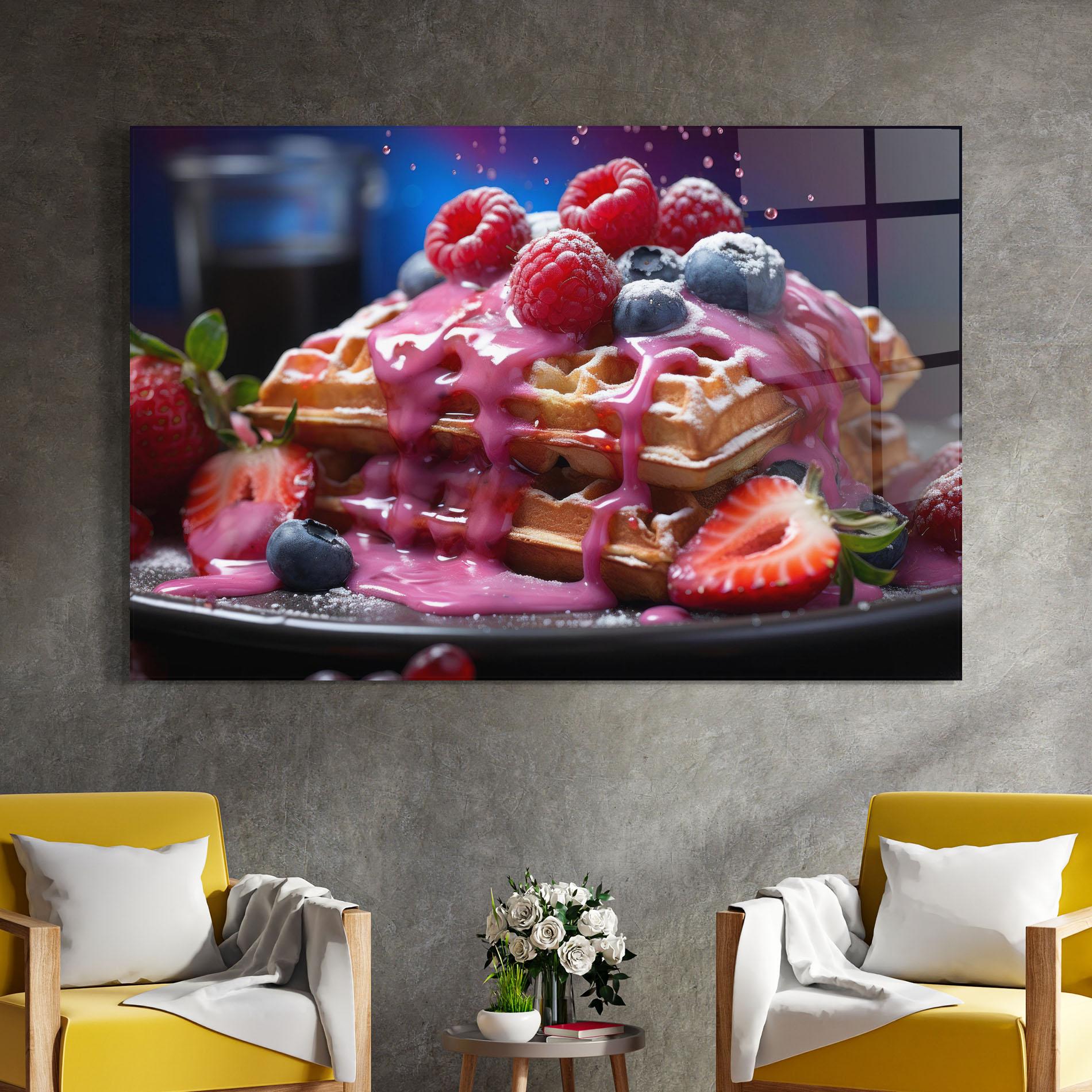 Obraz na Szkle Berries Waffles mockup 4