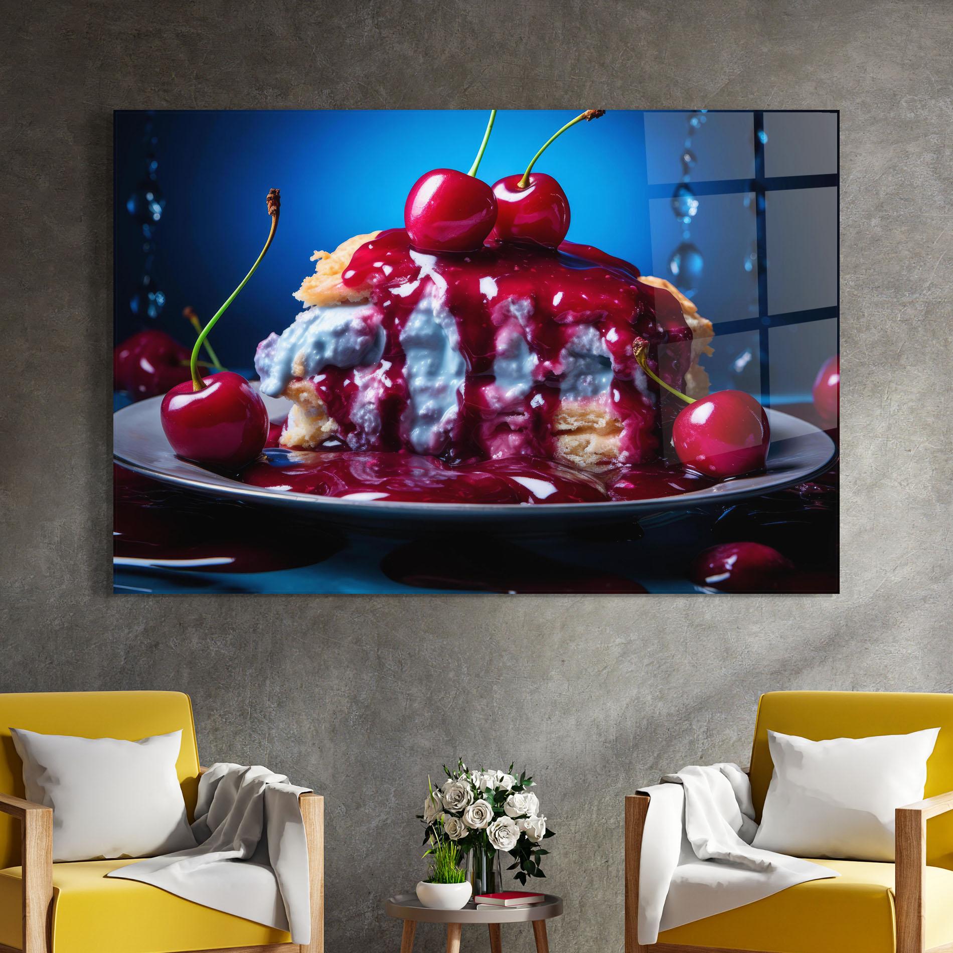 Obraz na Szkle Cake On Blue mockup 4