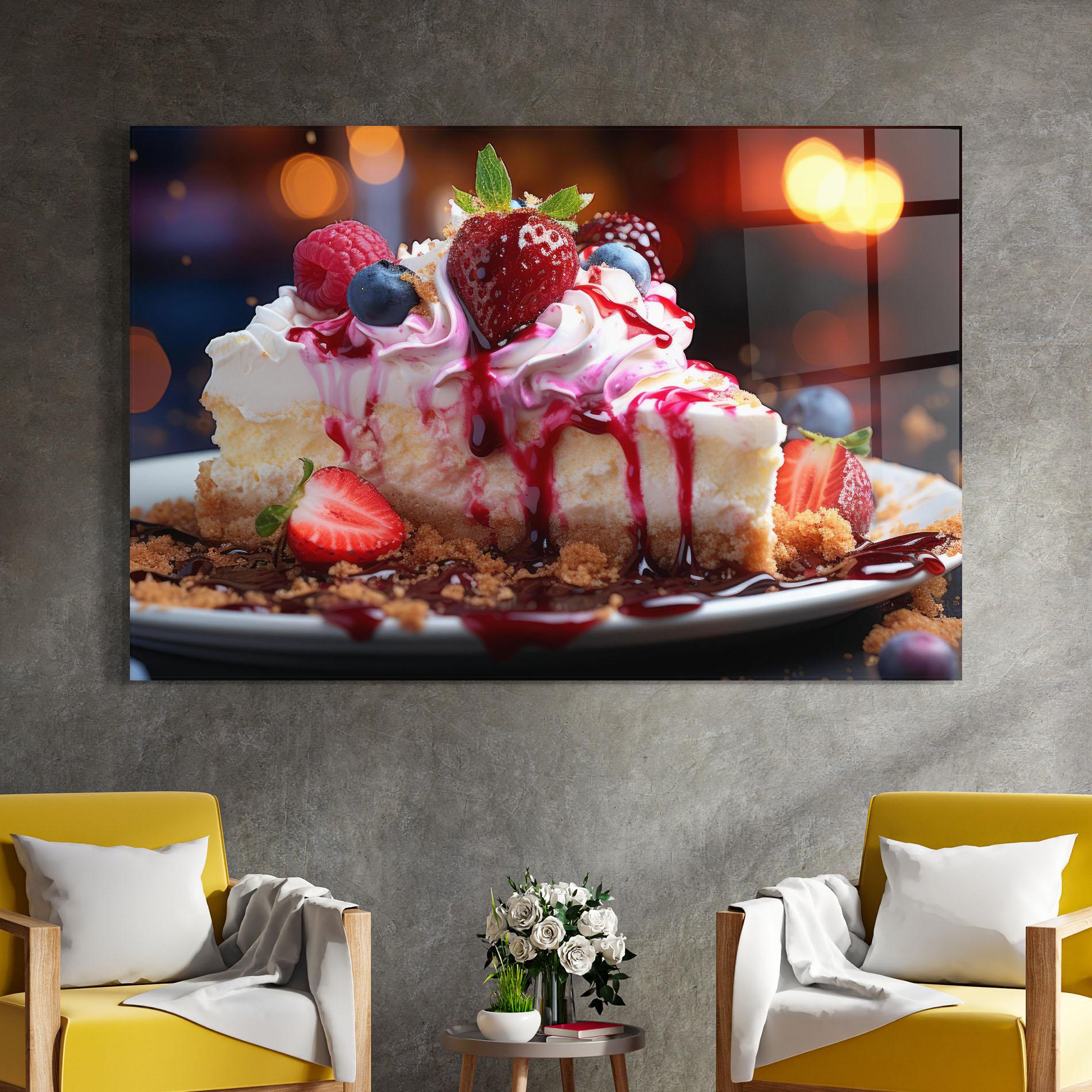 Obraz na Szkle Cheesecake Berries mockup 4