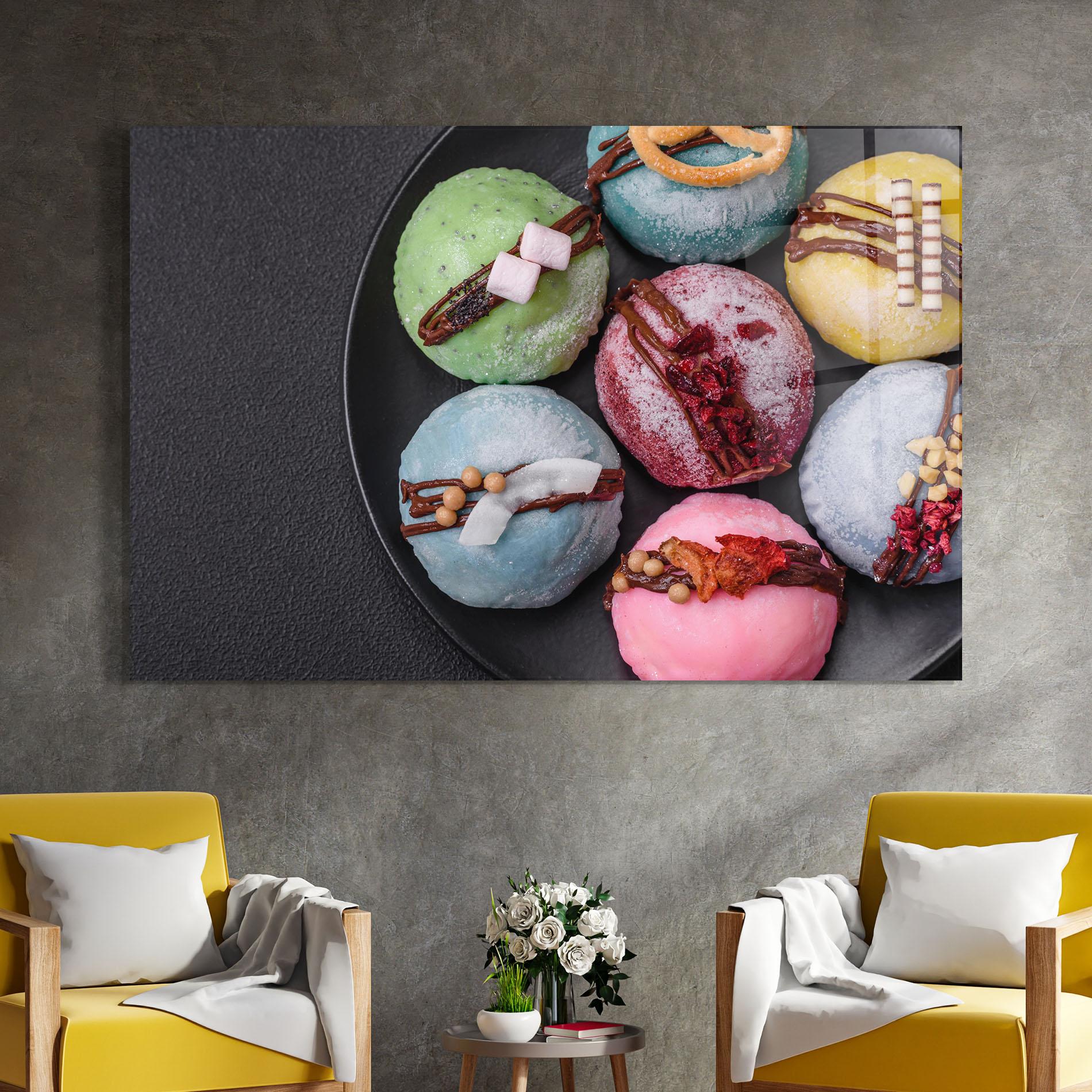 Obraz na Szkle Colorful Mochi Desserts mockup 4
